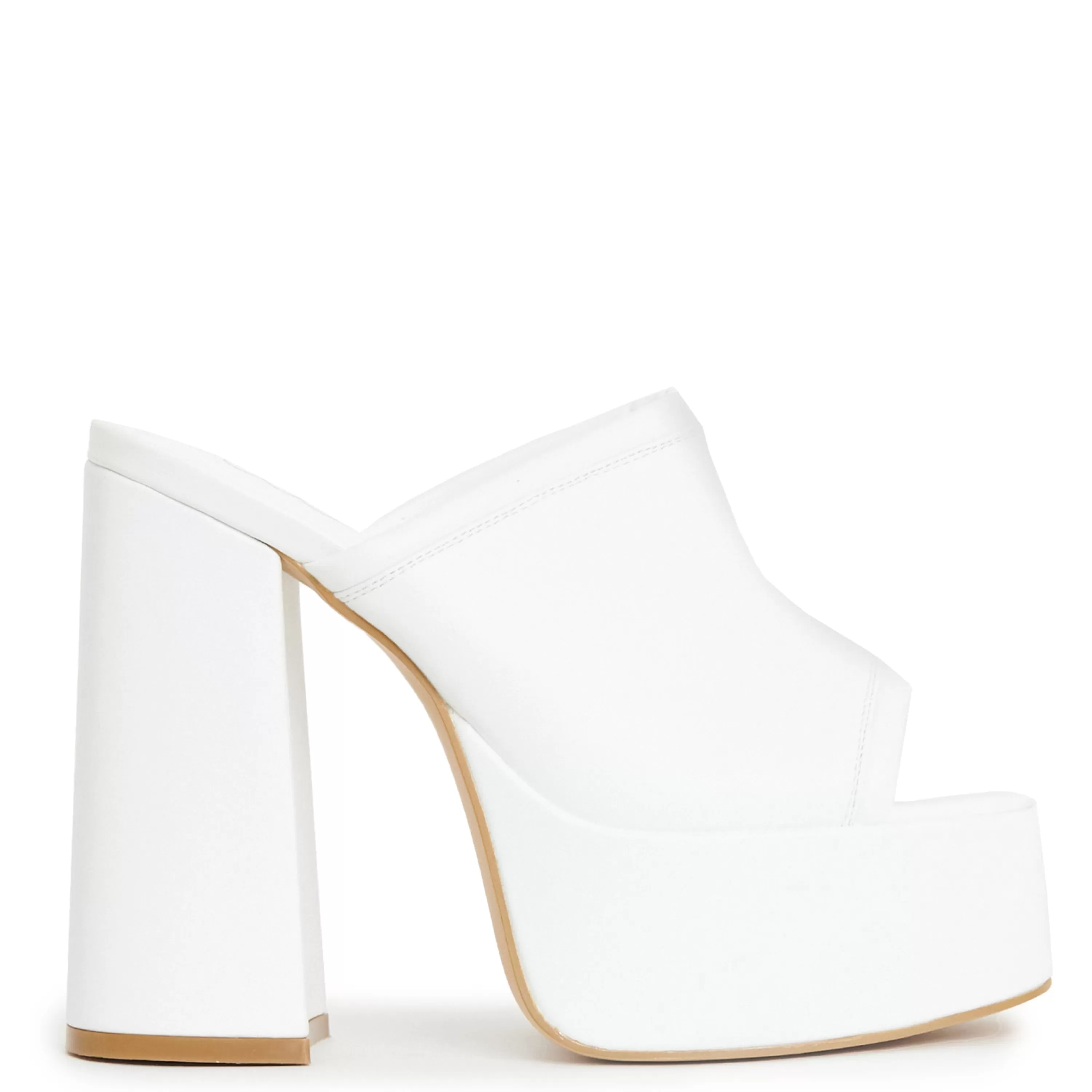 Chunky Mules | Platform Heels>KOI footwear Balsa Heeled Mules White