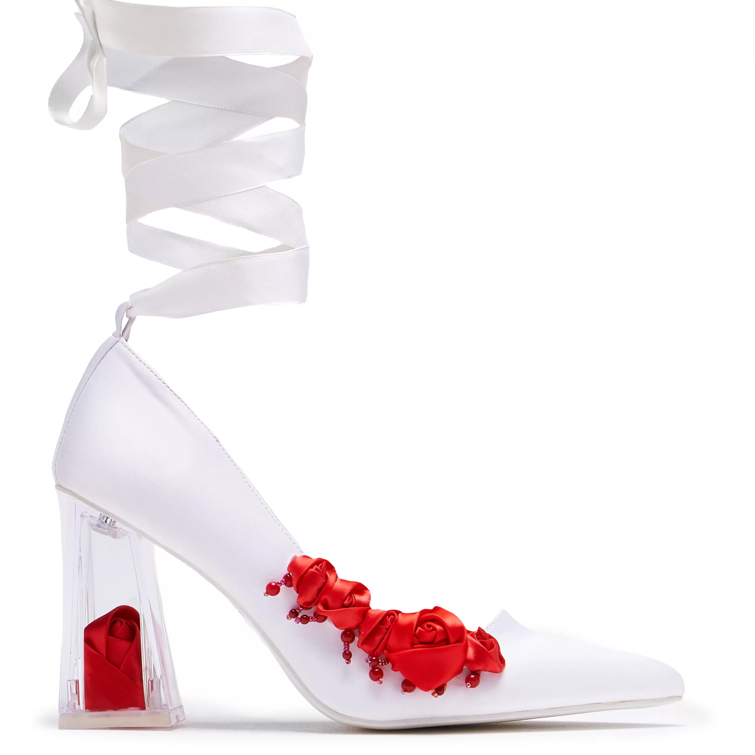 Vampire | White Platform Heels>KOI footwear Bella’s Nightmare Rose Heels - Pearl White