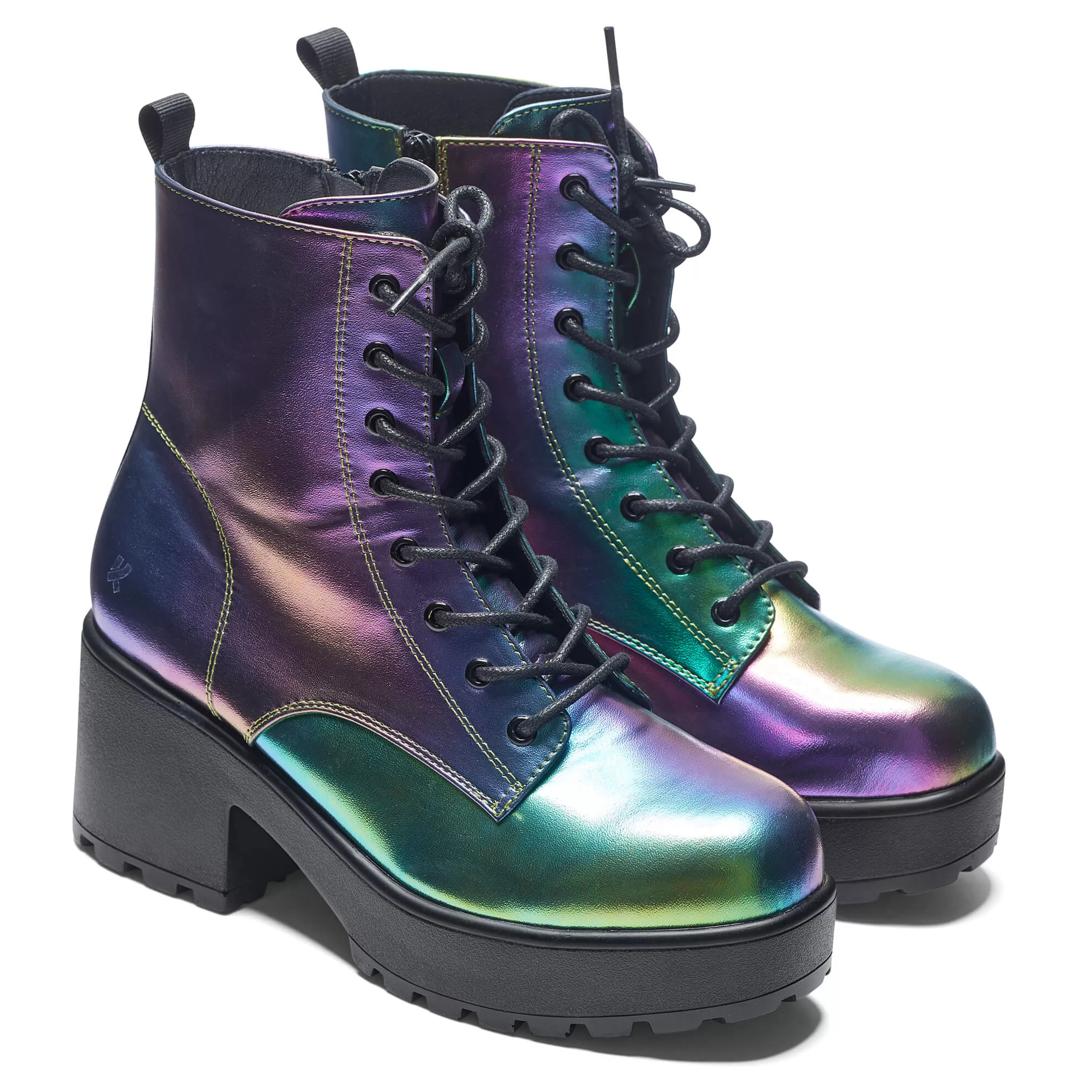 Ankle Boots | Platform Boots>KOI footwear Bismuth Platform Military Boots - Rainbow Multi