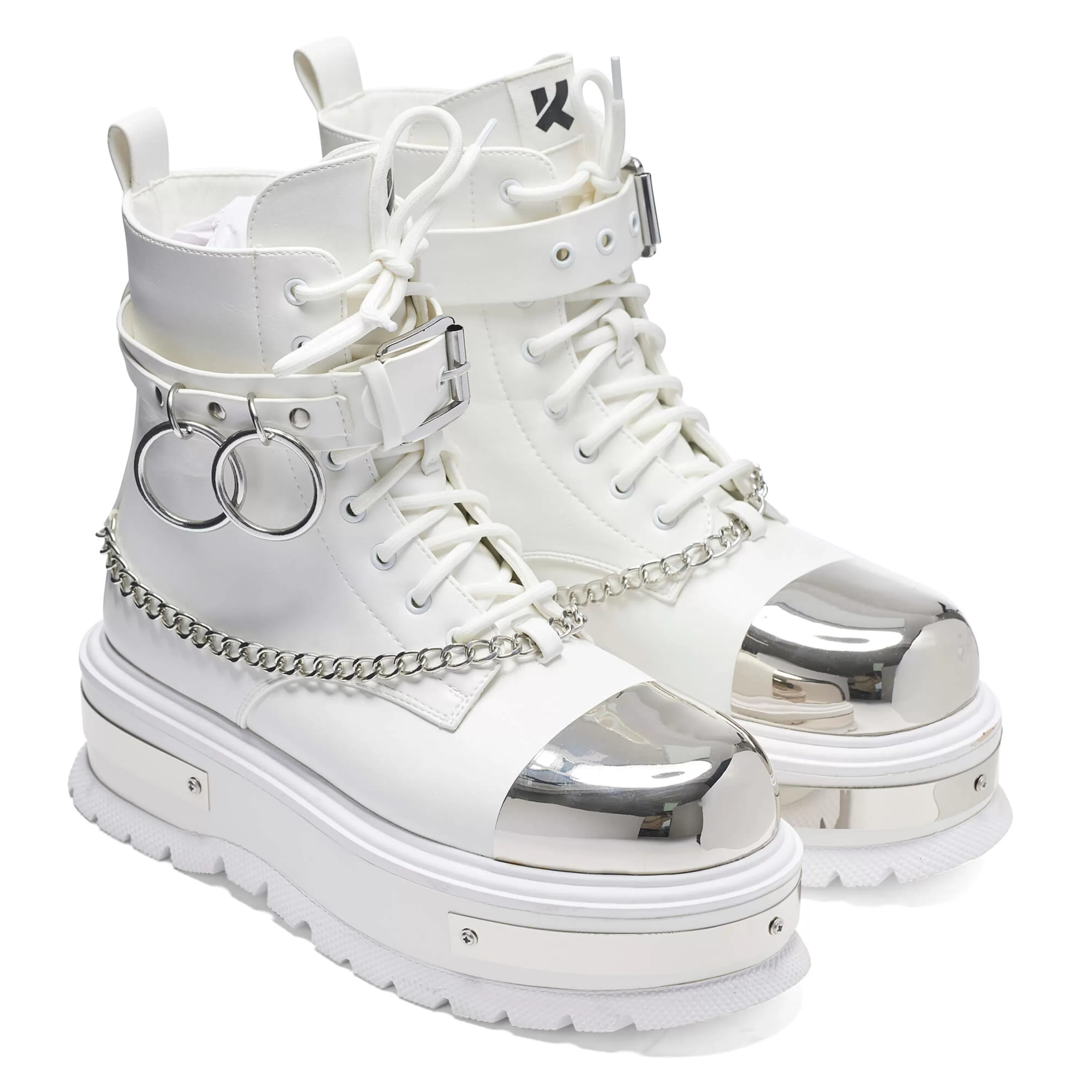 Ankle Boots | Platform Boots>KOI footwear Borin Hardware Platform Boots - White