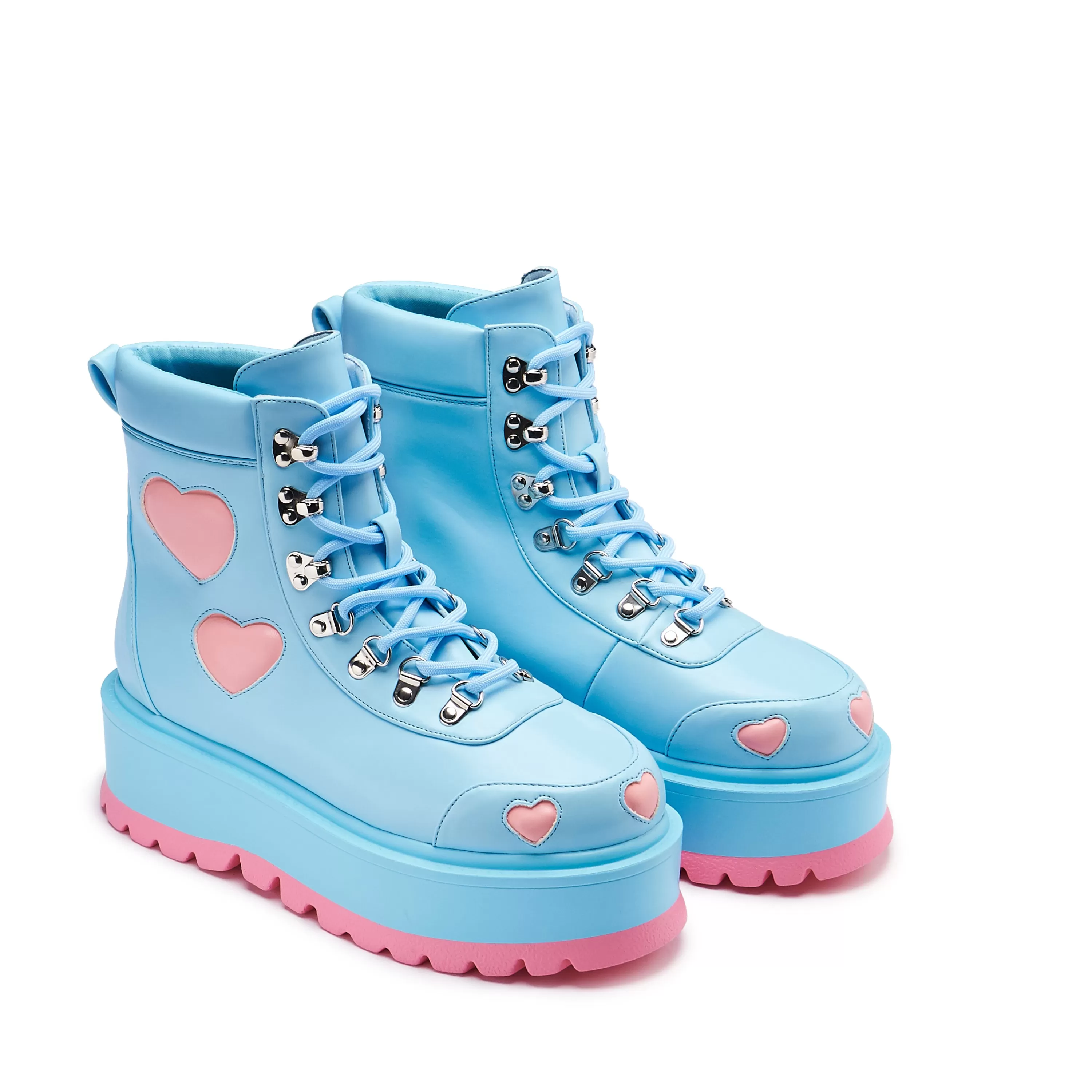 Ankle Boots | Platform Boots>KOI footwear Chibi Cherub Kawaii Heart Boots - Blue