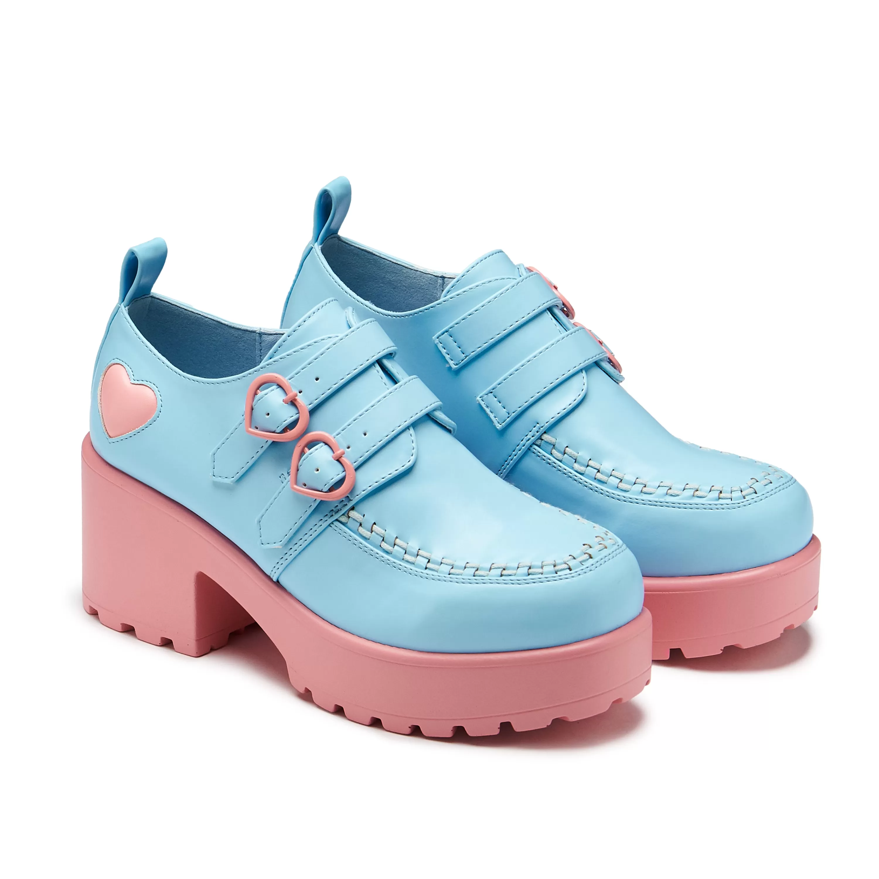 Kawaii Shoes>KOI footwear Cotton Candy Dreamscape Oxford Platform Shoes - Blue