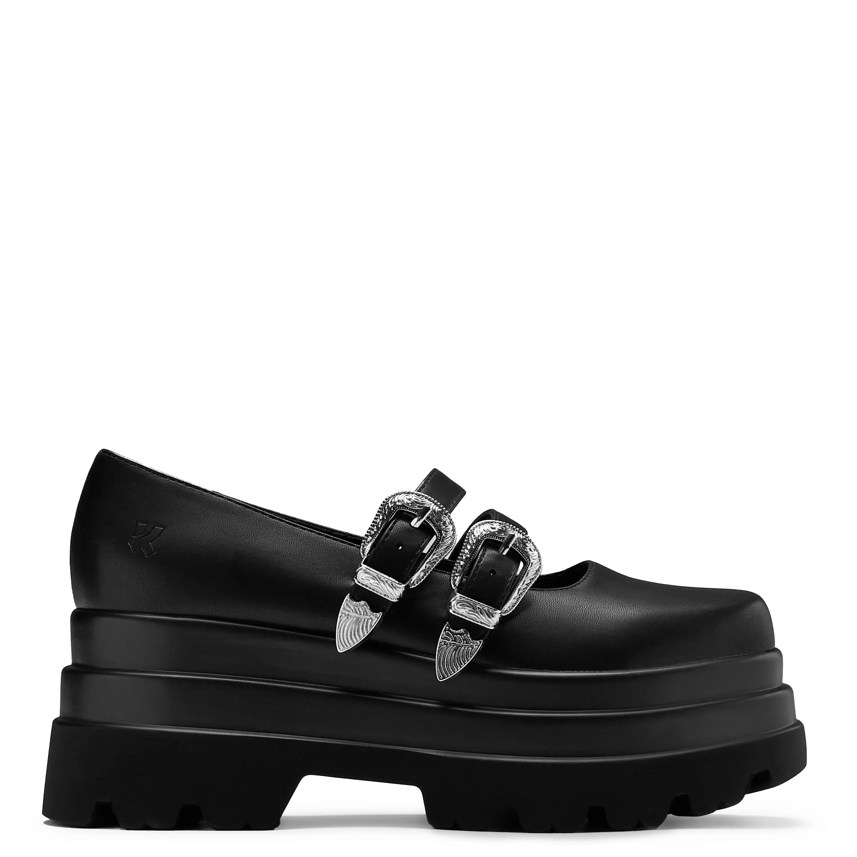 Black Mary Janes>KOI footwear Damona Trident Ornate Buckle Mary Janes - Black