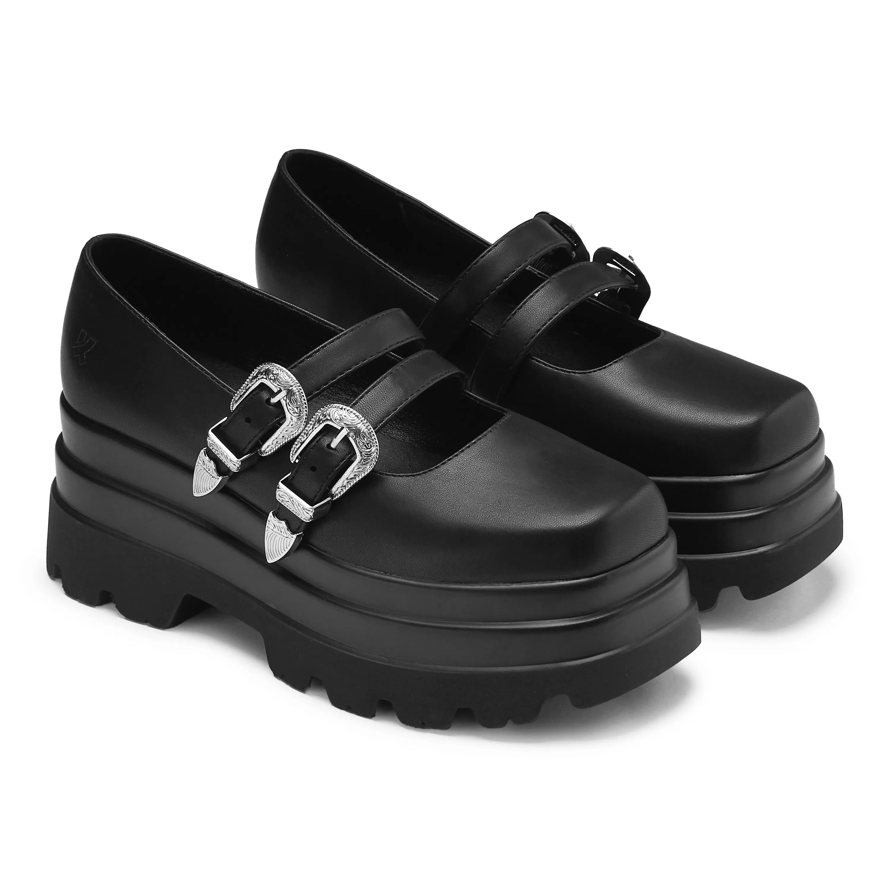 Black Mary Janes>KOI footwear Damona Trident Ornate Buckle Mary Janes - Black