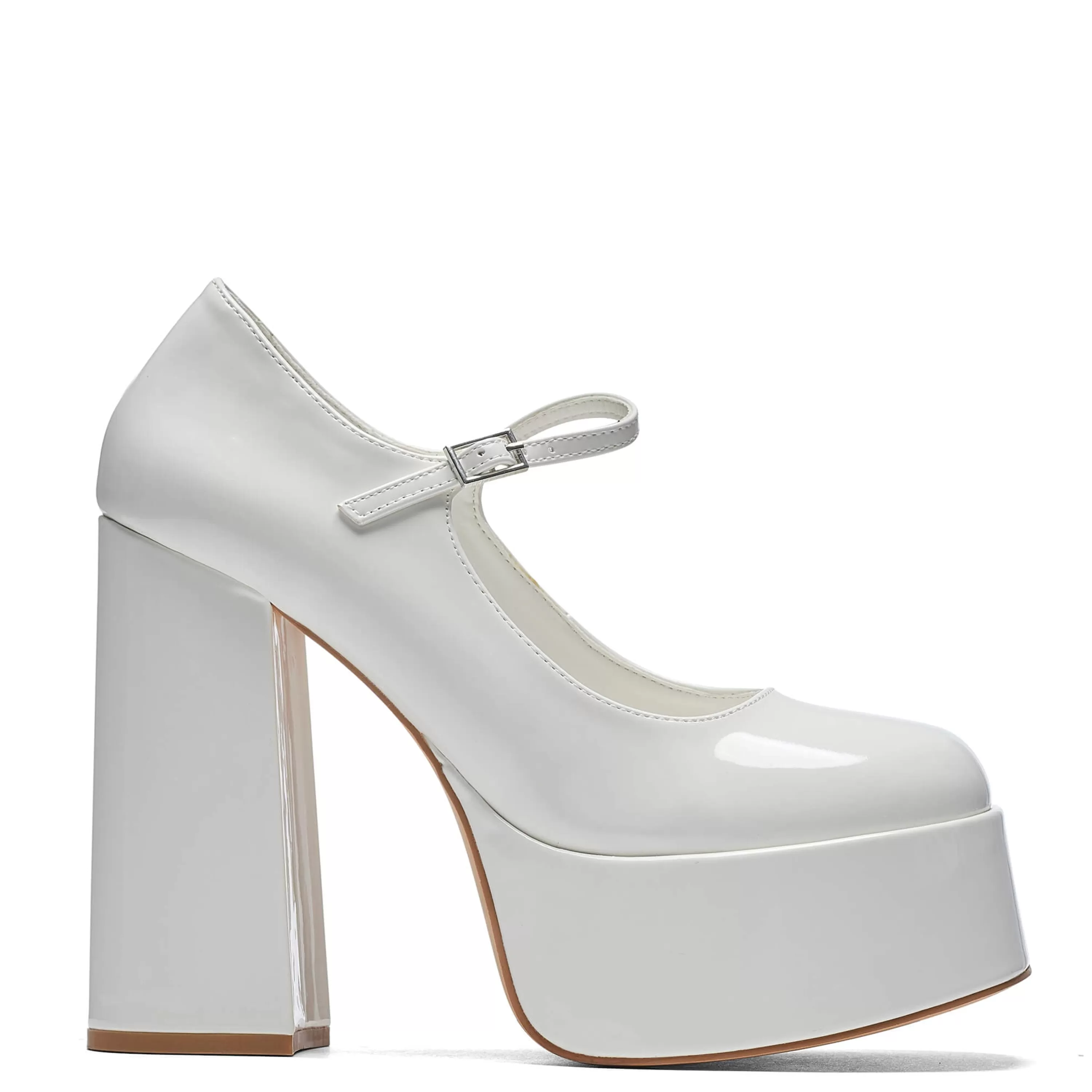 Heeled Mary Janes | Heeled Mary Janes>KOI footwear Darkbloom Patent Platform Heels White