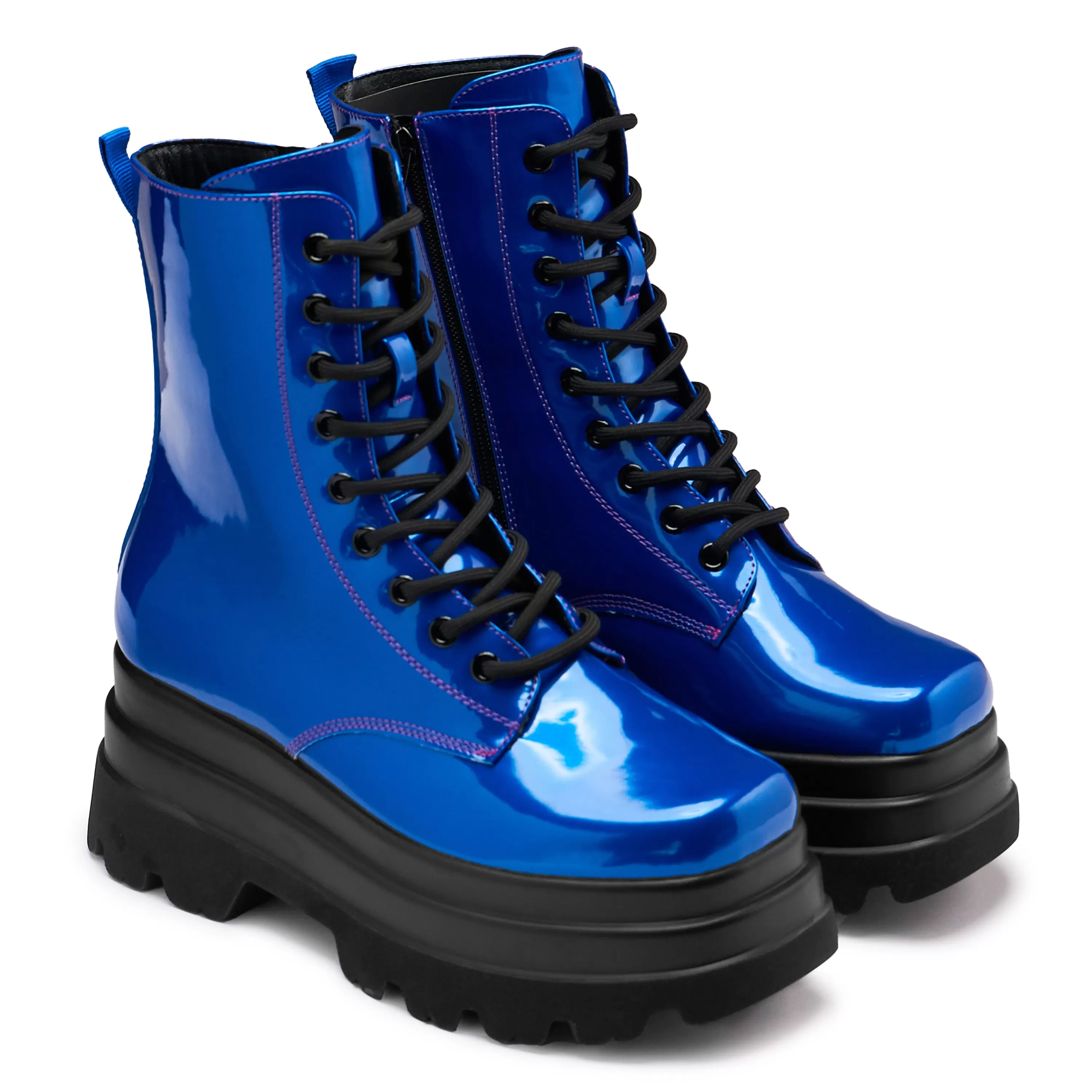 Ankle Boots | Platform Boots>KOI footwear Deathwatch Trident Platform Boots - Cobalt Blue