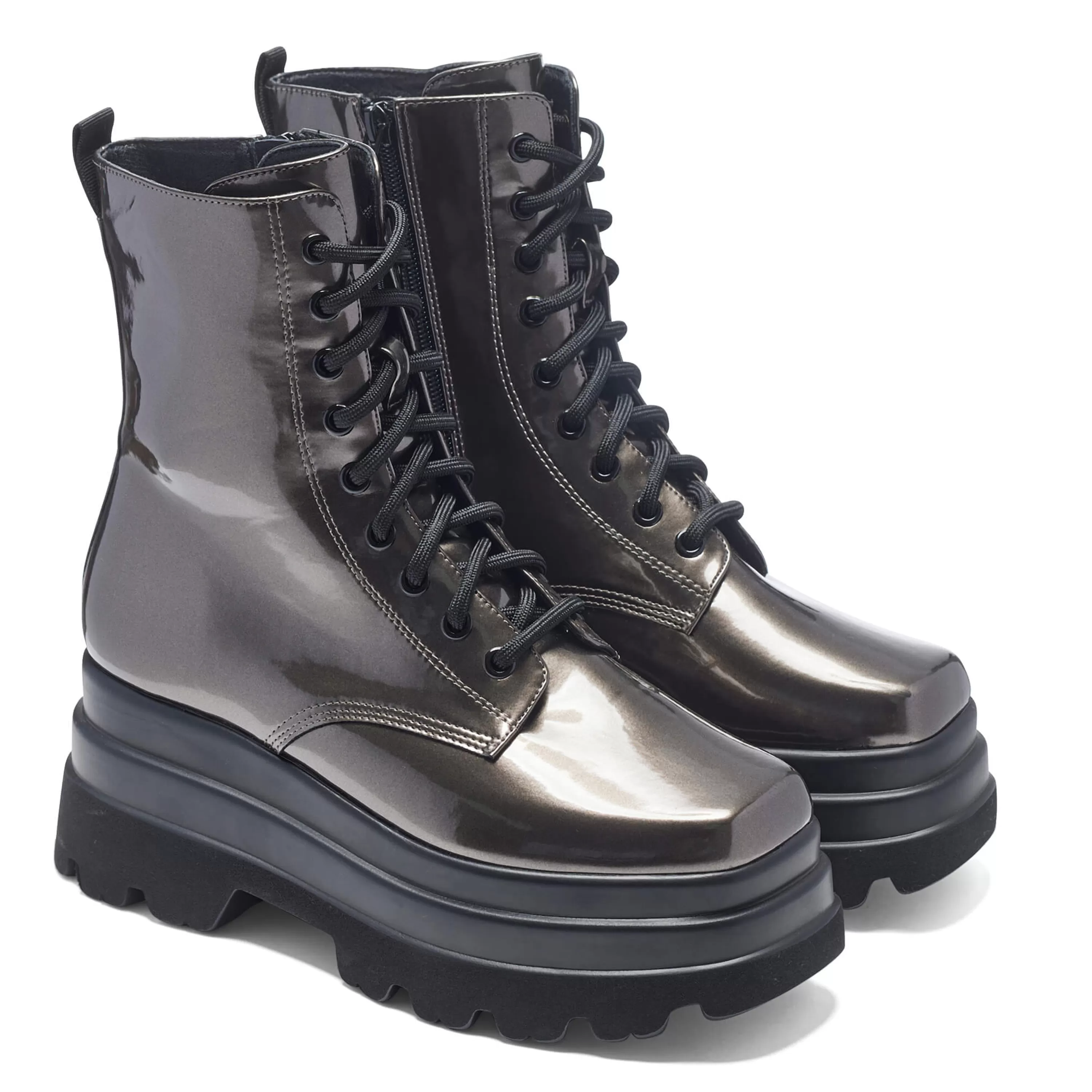 Platform Boots>KOI footwear Deathwatch Trident Platform Boots - Static Grey