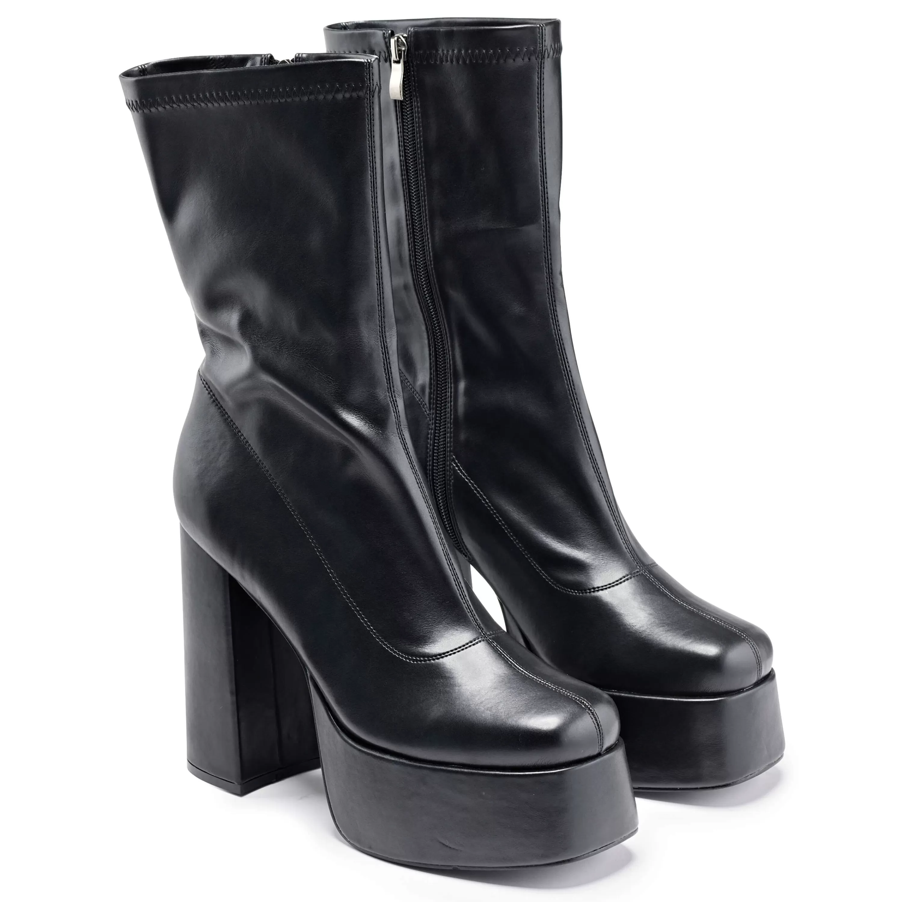 Black Platform Heels | Ankle Boots>KOI footwear Delano Men's Platform Heeled Boots Black