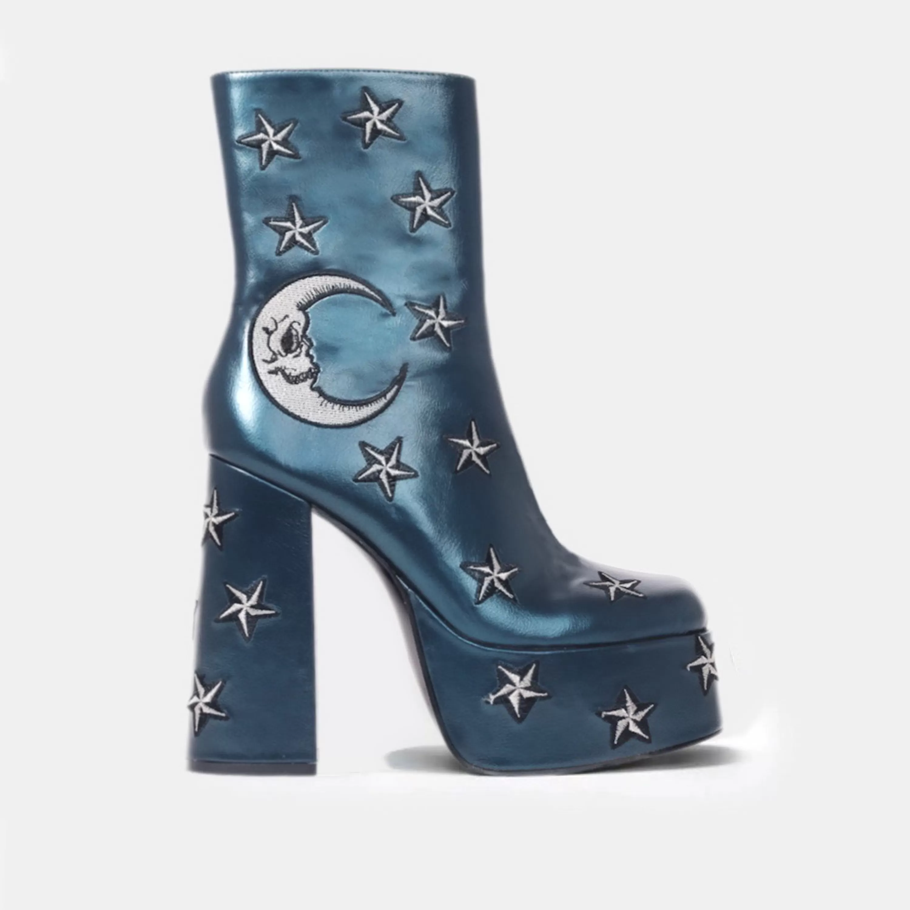 Ankle Boots | Heeled Boots>KOI footwear Dreams of Mooncraft Teal Heeled Boots Blue