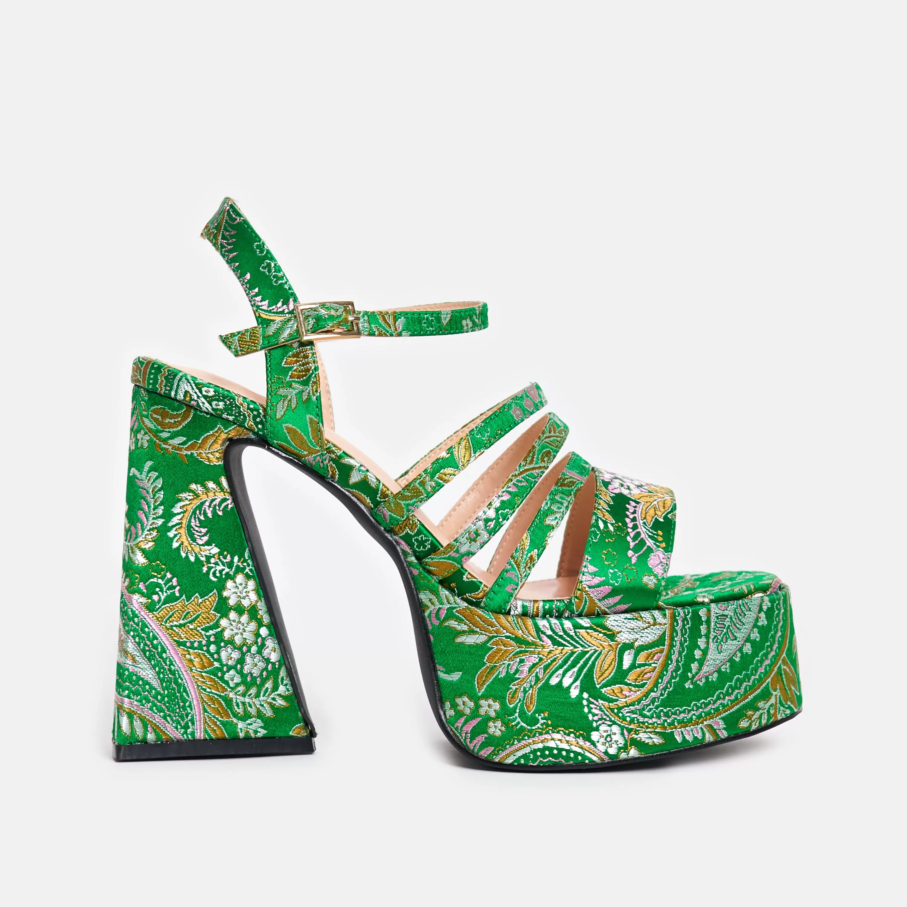 Platform Heels>KOI footwear Dynasty Platform Strappy Heels Green