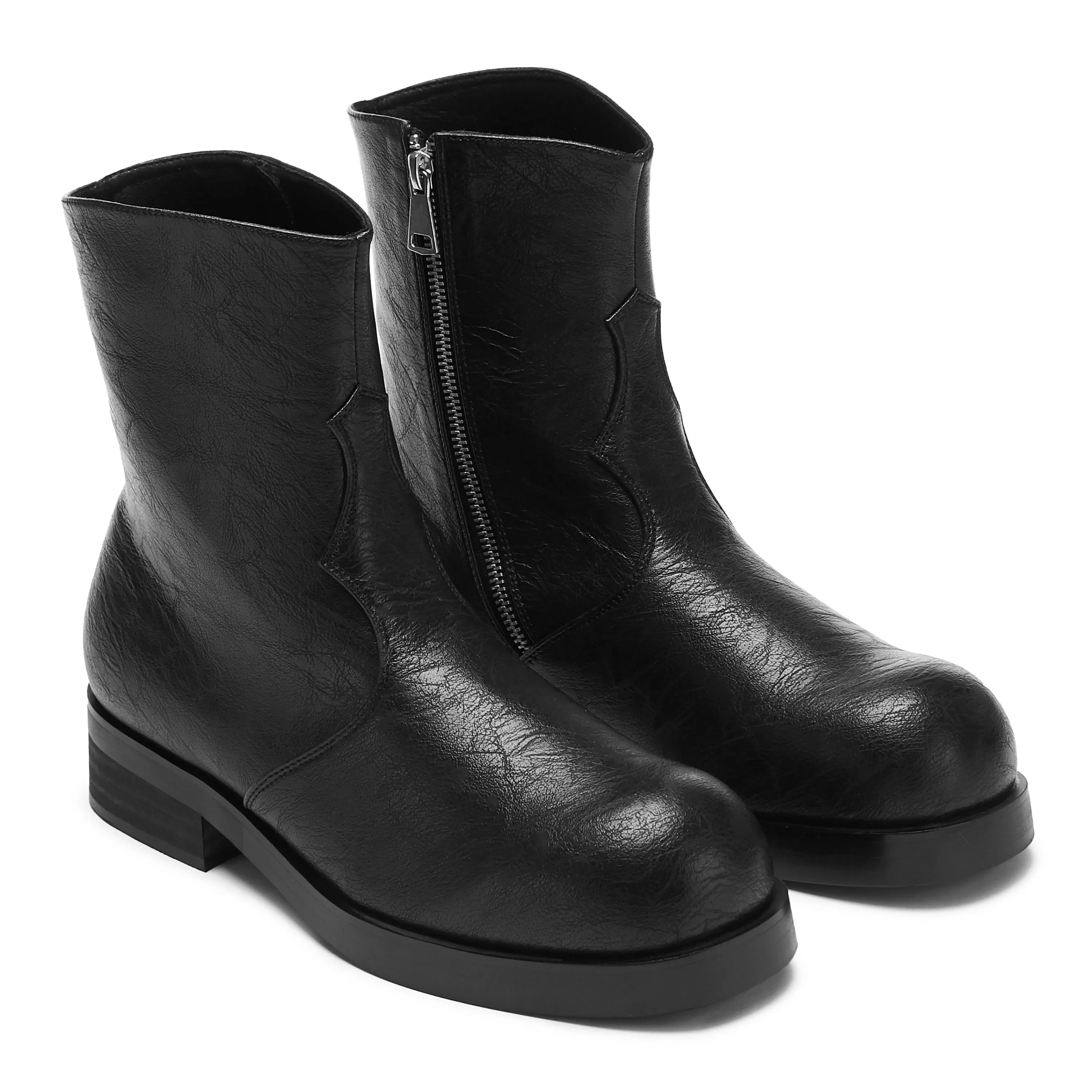 Ankle Boots | Black Boots>KOI footwear Fateless Men's Stacked Biker Boots - Vintage Black