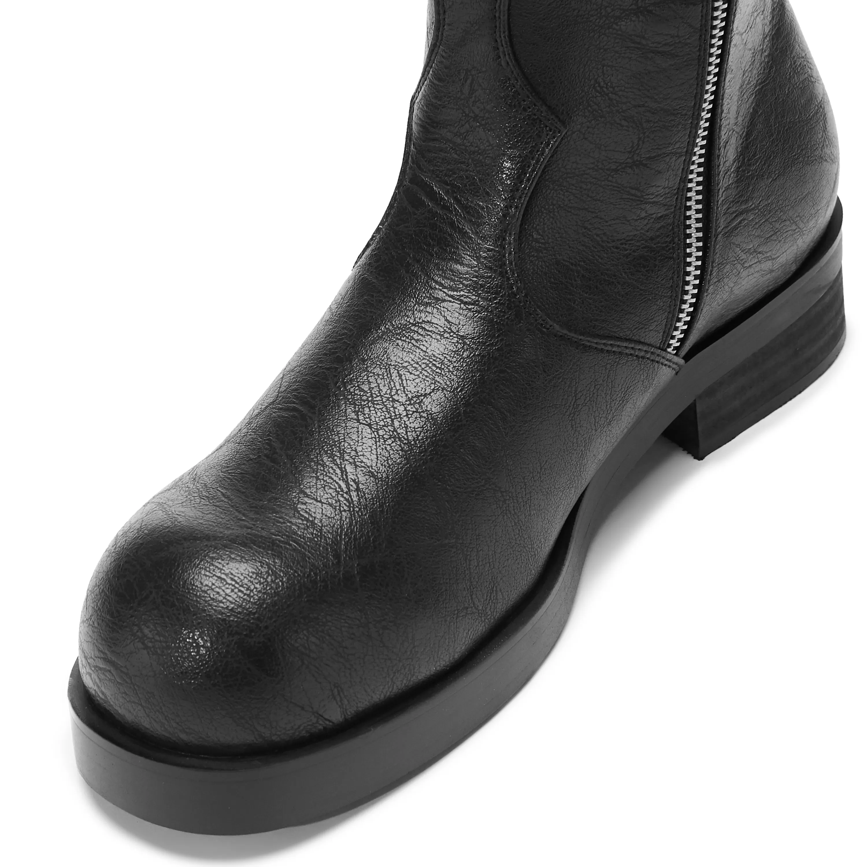 Ankle Boots | Black Boots>KOI footwear Fateless Men's Stacked Biker Boots - Vintage Black