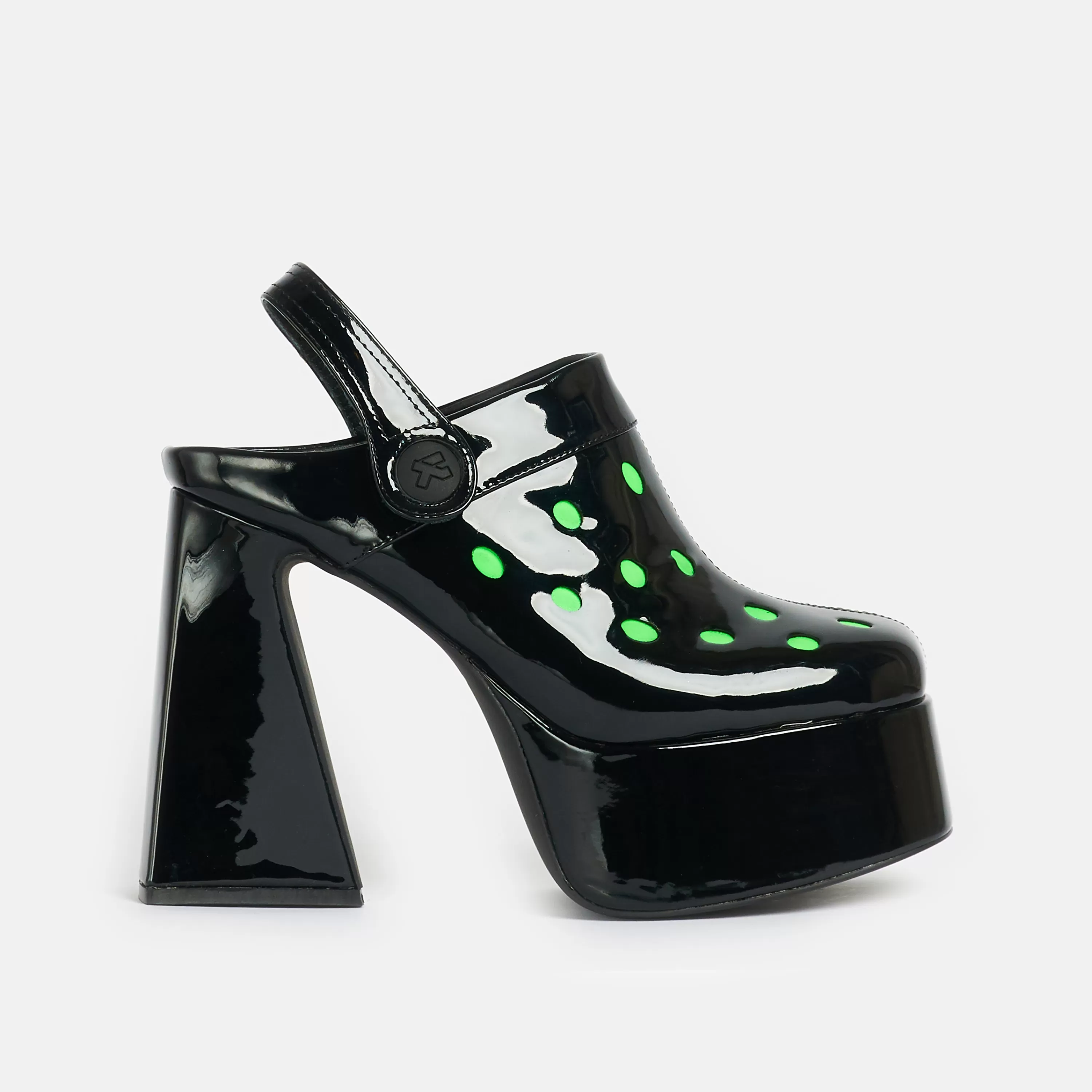 Kawaii Shoes | Platform Heels>KOI footwear Galactic Boom Neon Alien Heels Black