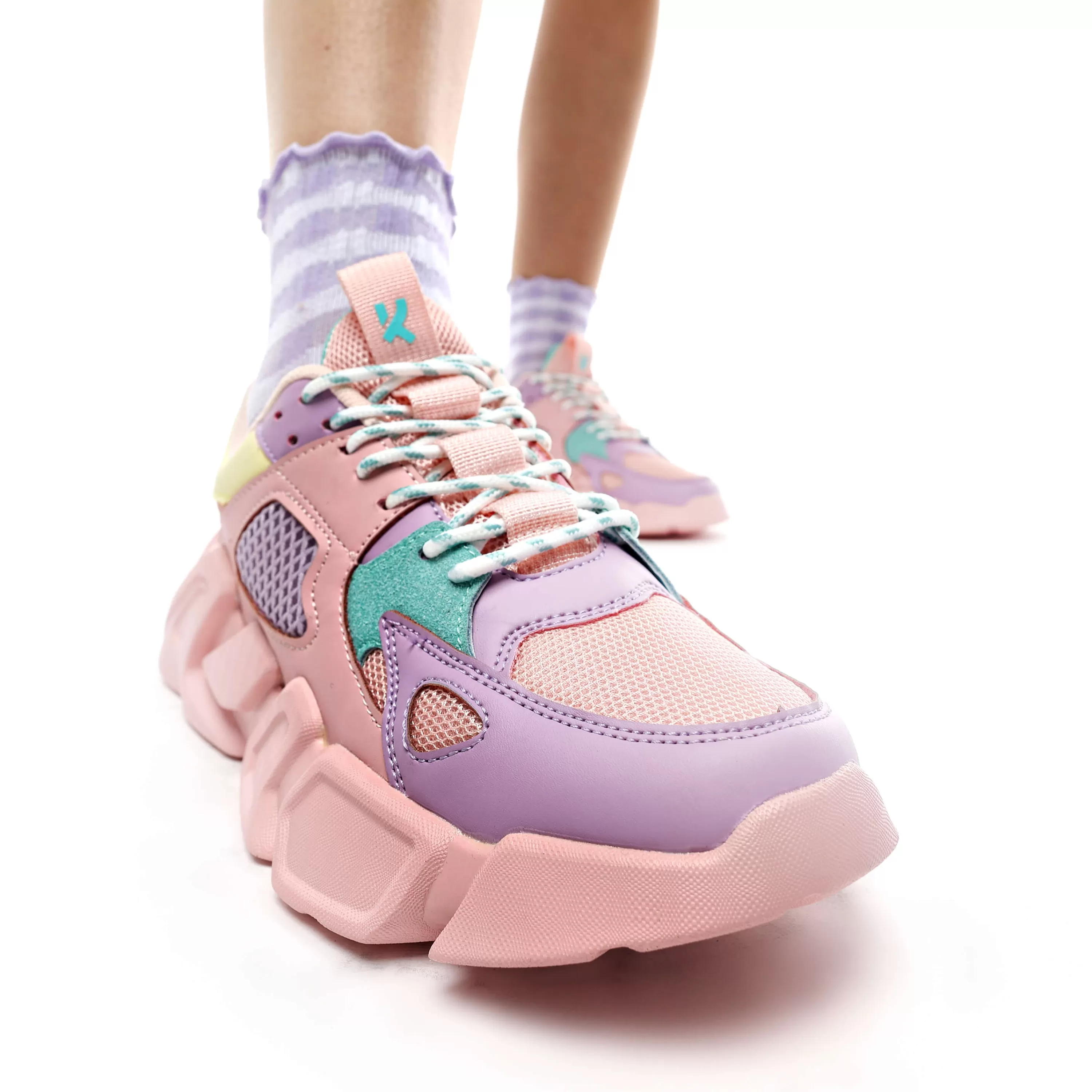 Pink Chunky Trainers | Kawaii Shoes>KOI footwear Ice Cream Beast Pastel Multi Trainers Pink