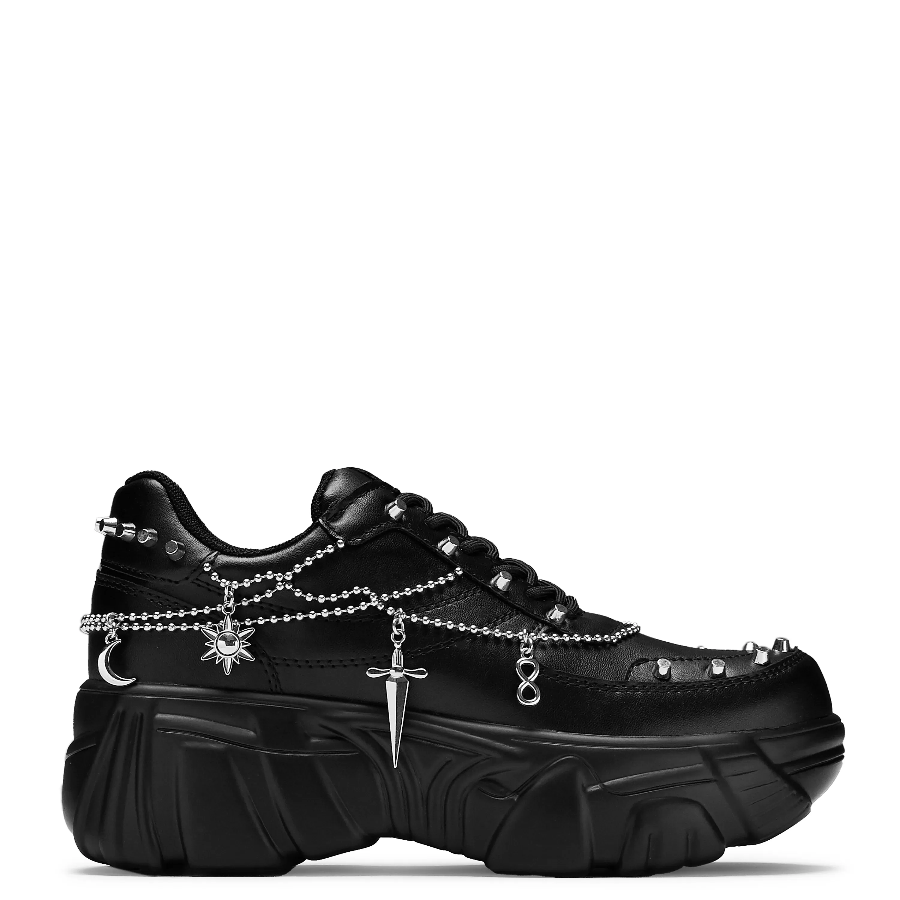 Chunky Trainers | Black Trainers>KOI footwear Jinx Men's Mystic Charm Trainers Black