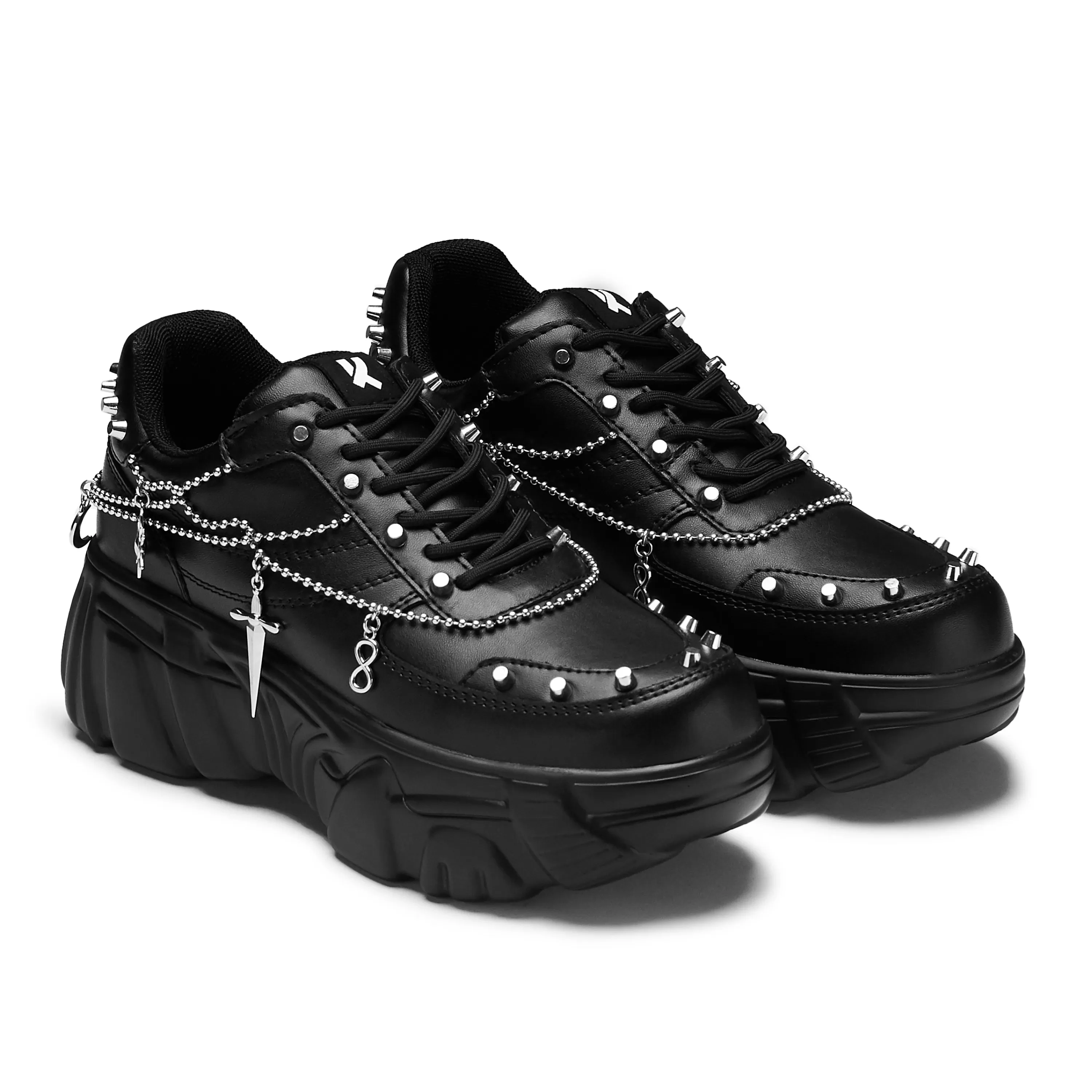 Chunky Trainers | Black Trainers>KOI footwear Jinx Men's Mystic Charm Trainers Black