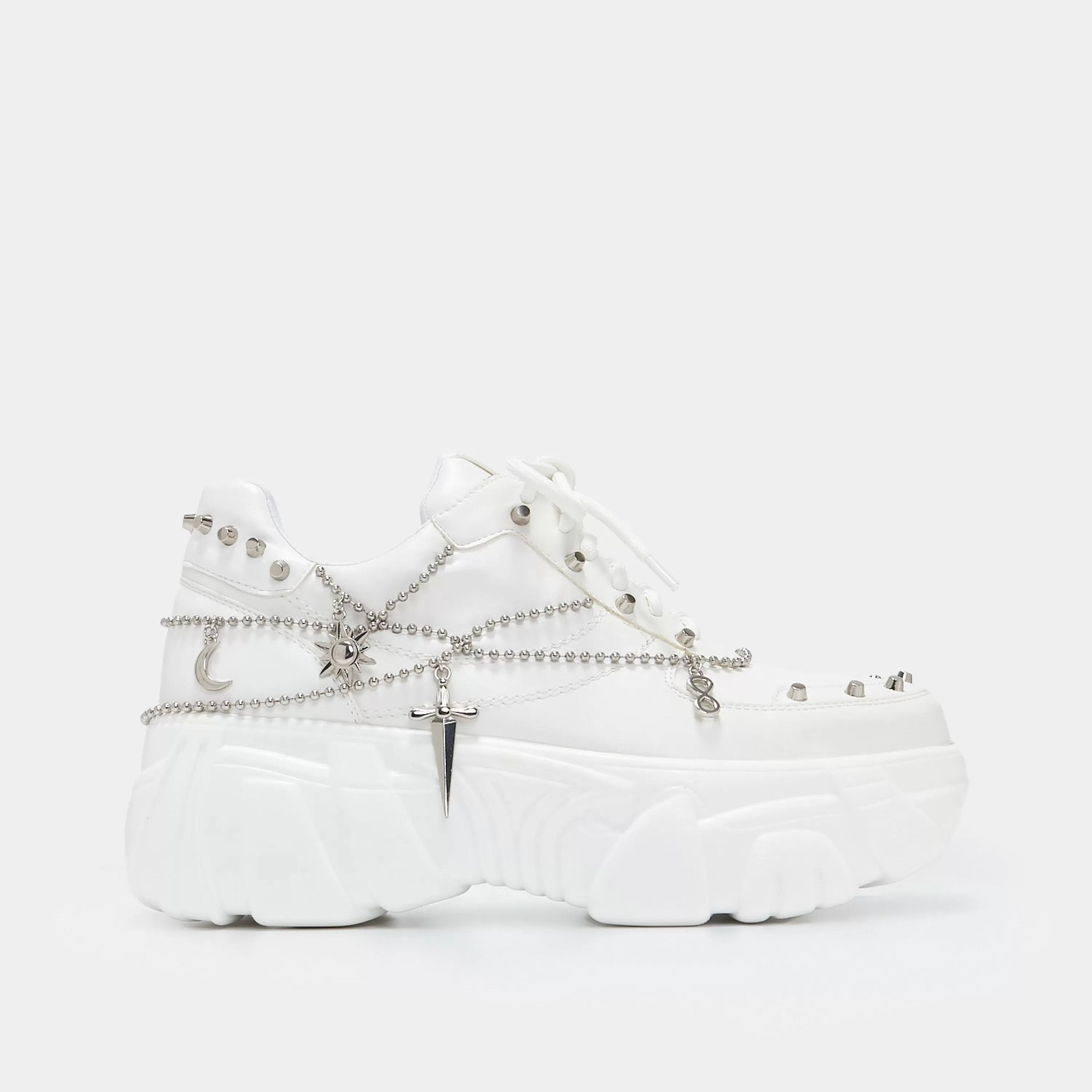 Chunky Trainers | White Chunky Trainers>KOI footwear Jinx Mystic Charm Trainers White