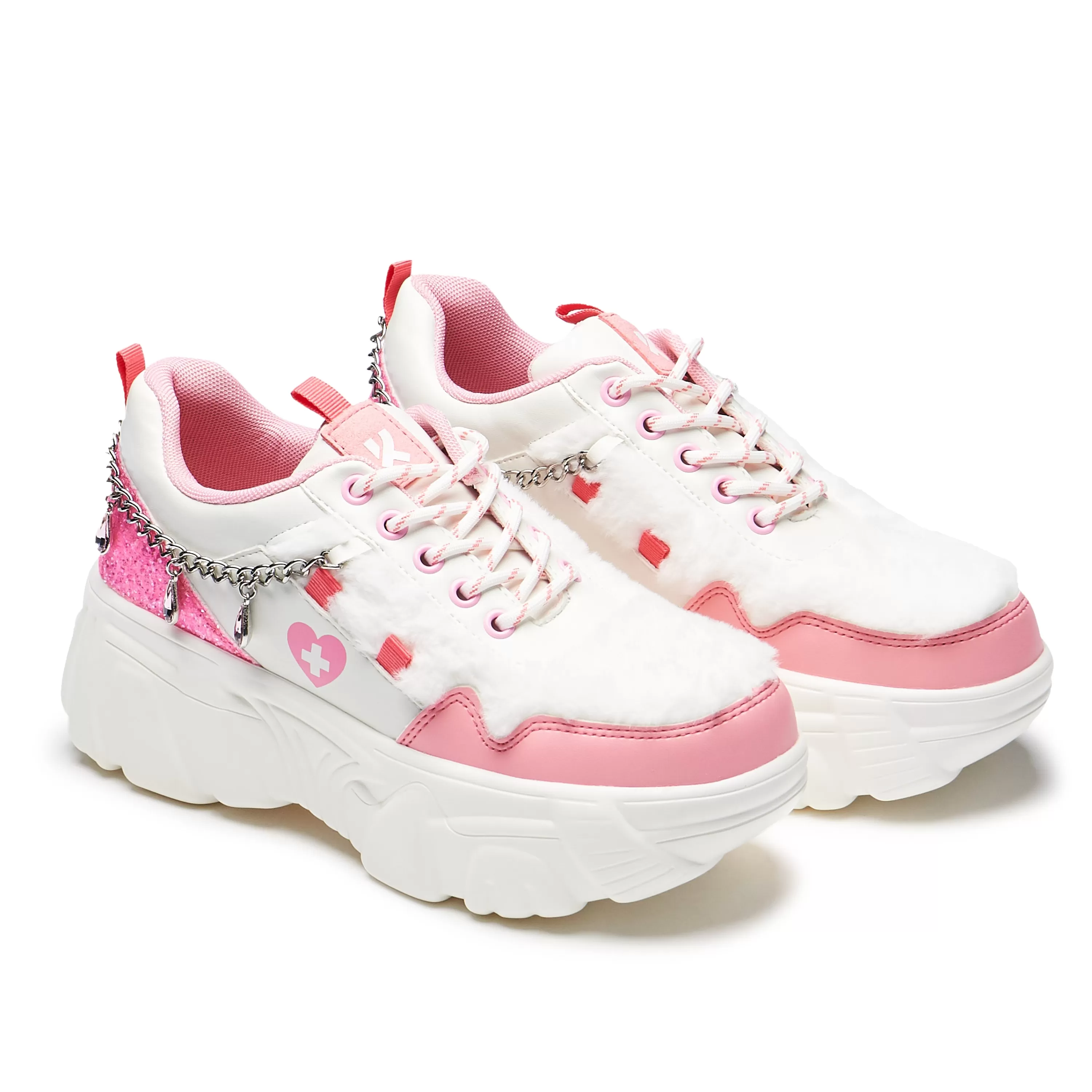 Chunky Trainers | Sport Trainers>KOI footwear Kawaii Cryptid Chain Trainers - White