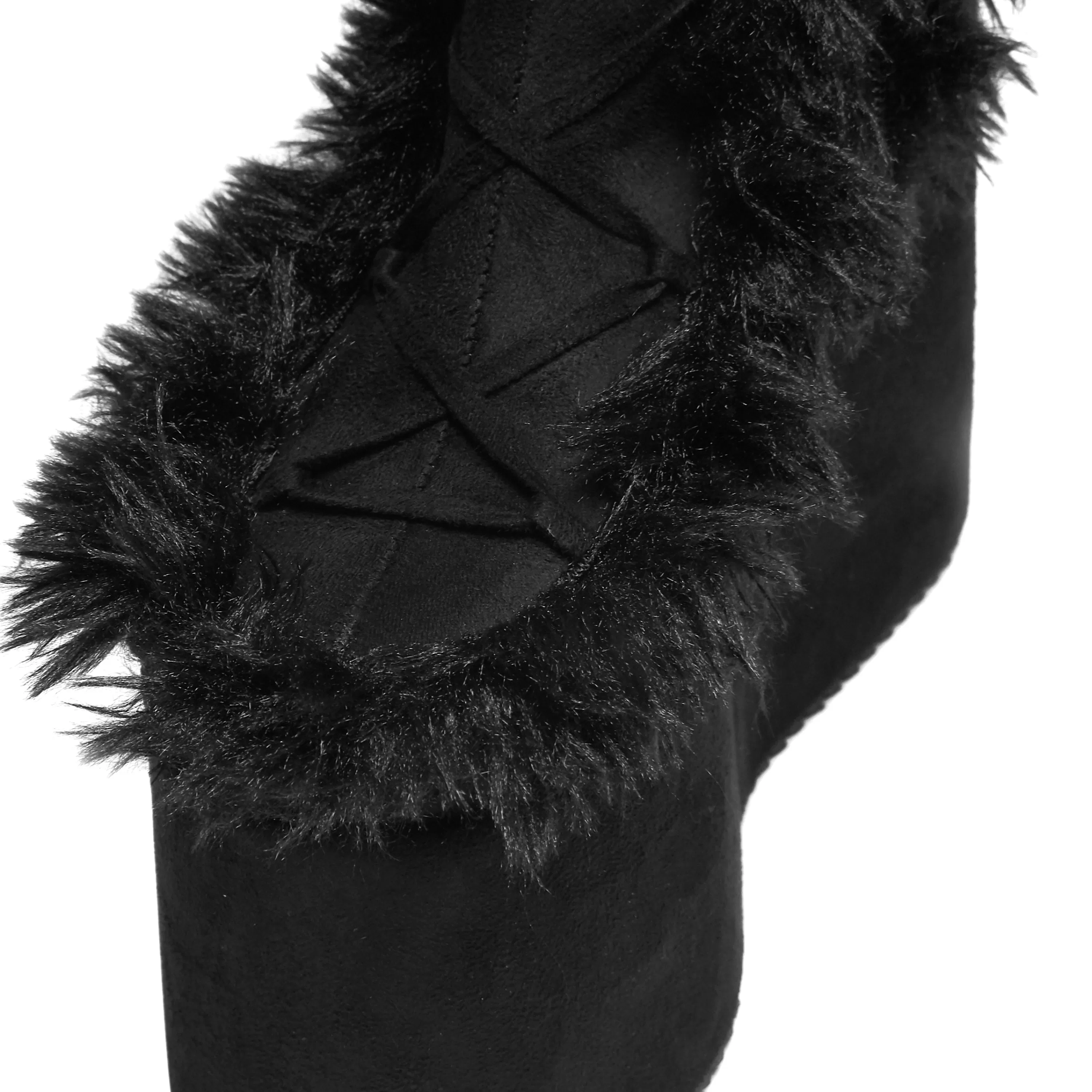 Wolves | Long Boots>KOI footwear La Push Crescent Platform Faux Fur Long Boots - Black