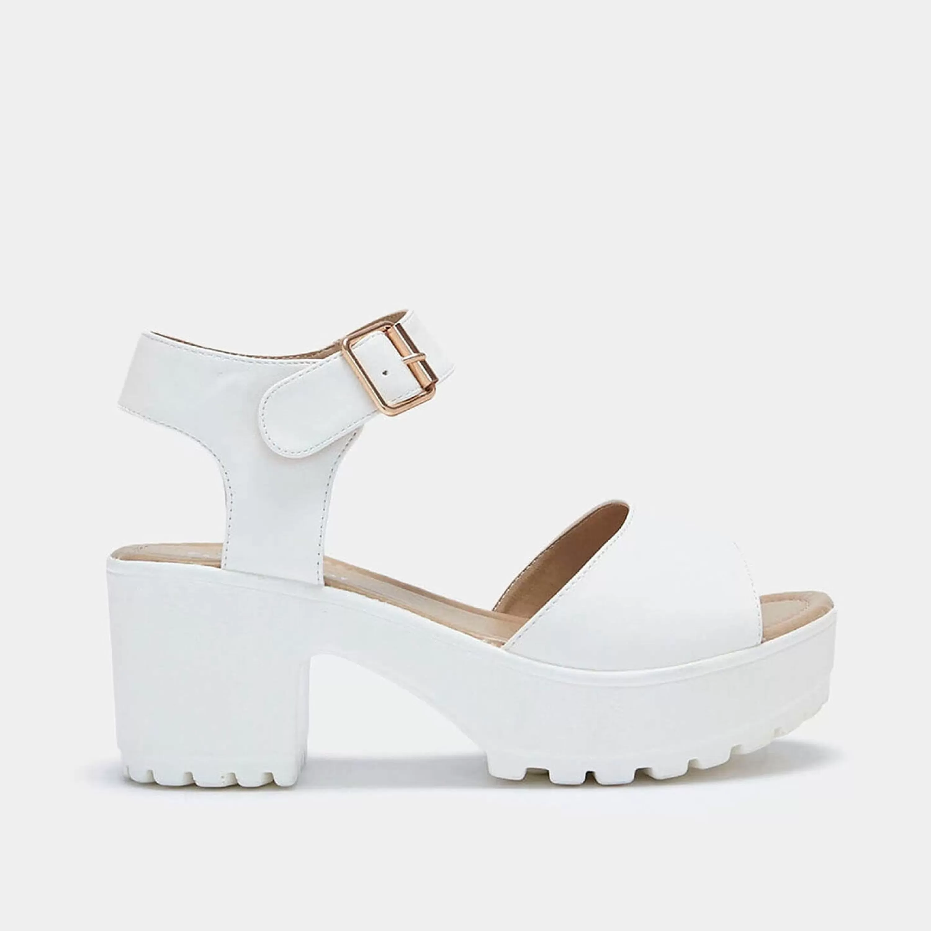 Kawaii Shoes | Platform Heels>KOI footwear LOR Chunky Sandals White