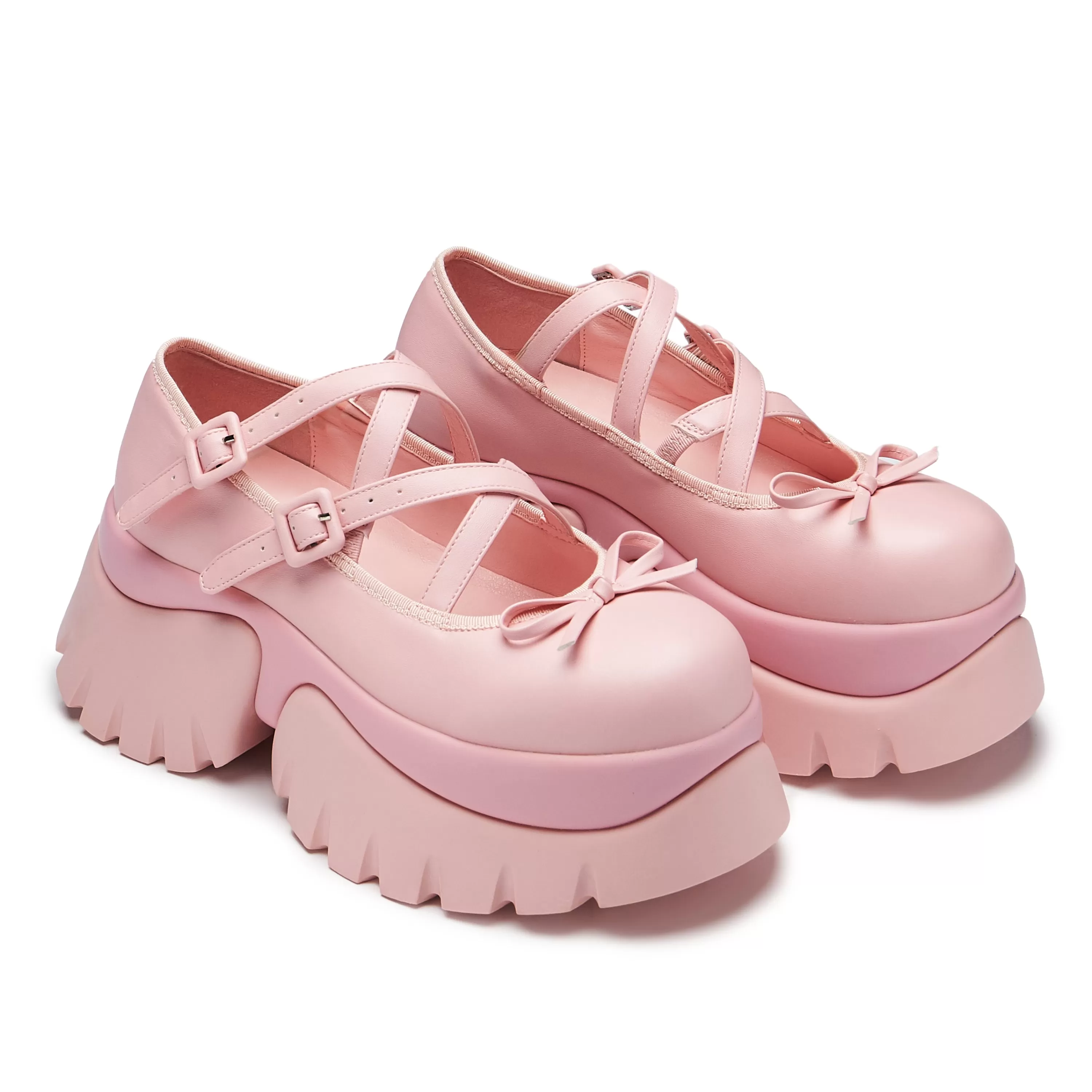 Colourful Mary Janes | Kawaii Shoes>KOI footwear Margot Monster Platform Mary Janes - Pink