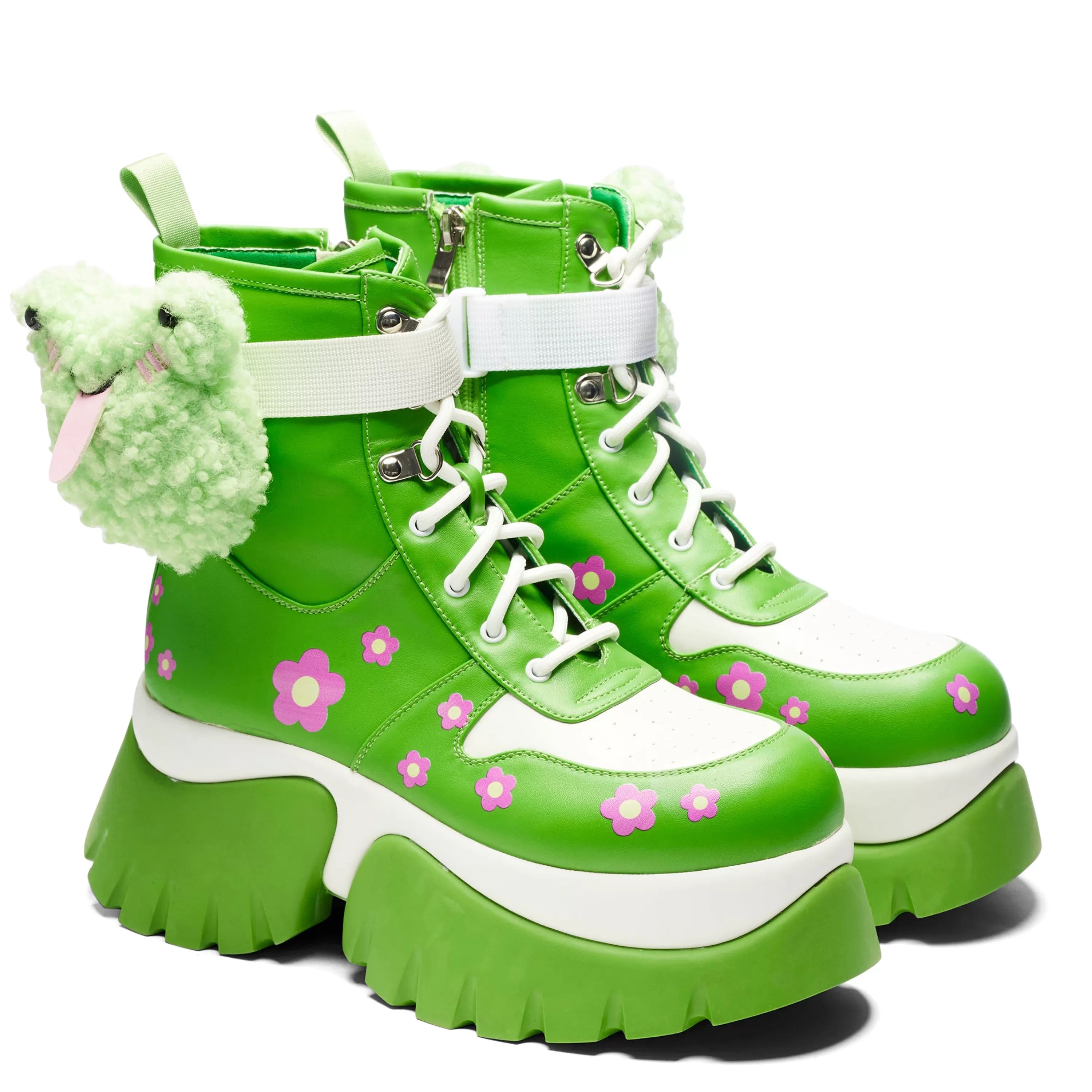 Ankle Boots>KOI footwear My Tongue Is Sticky Chunky Frog Boots - Green