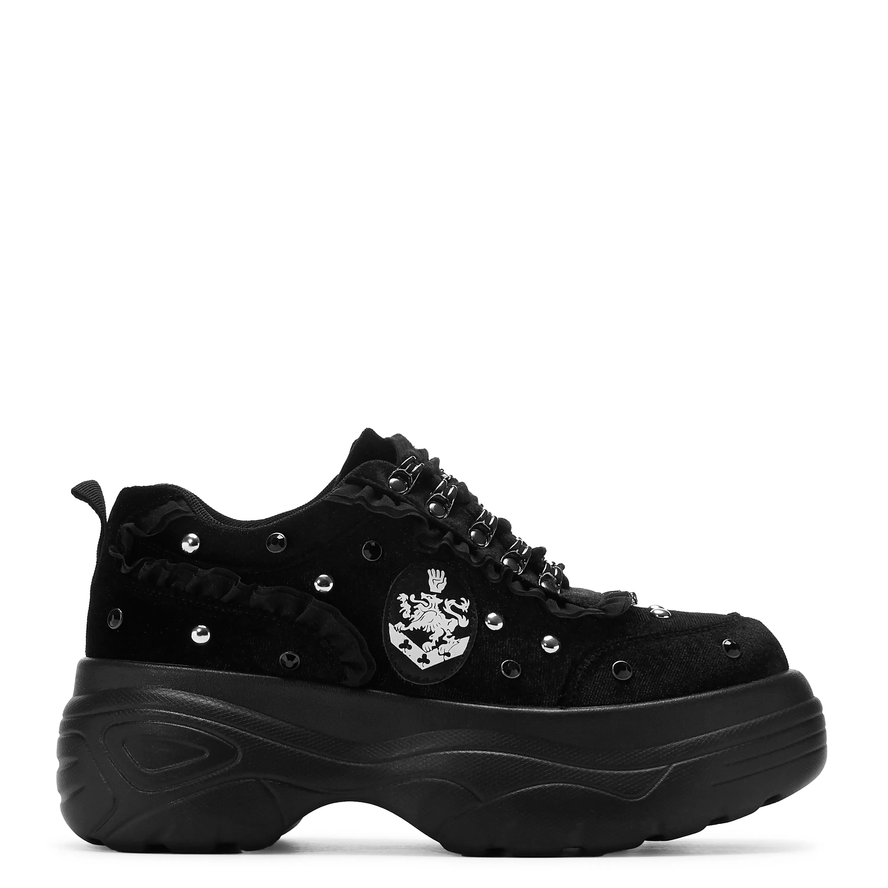 Vampire>KOI footwear Olympic Coven Crest Midnight Chunky Trainers Black