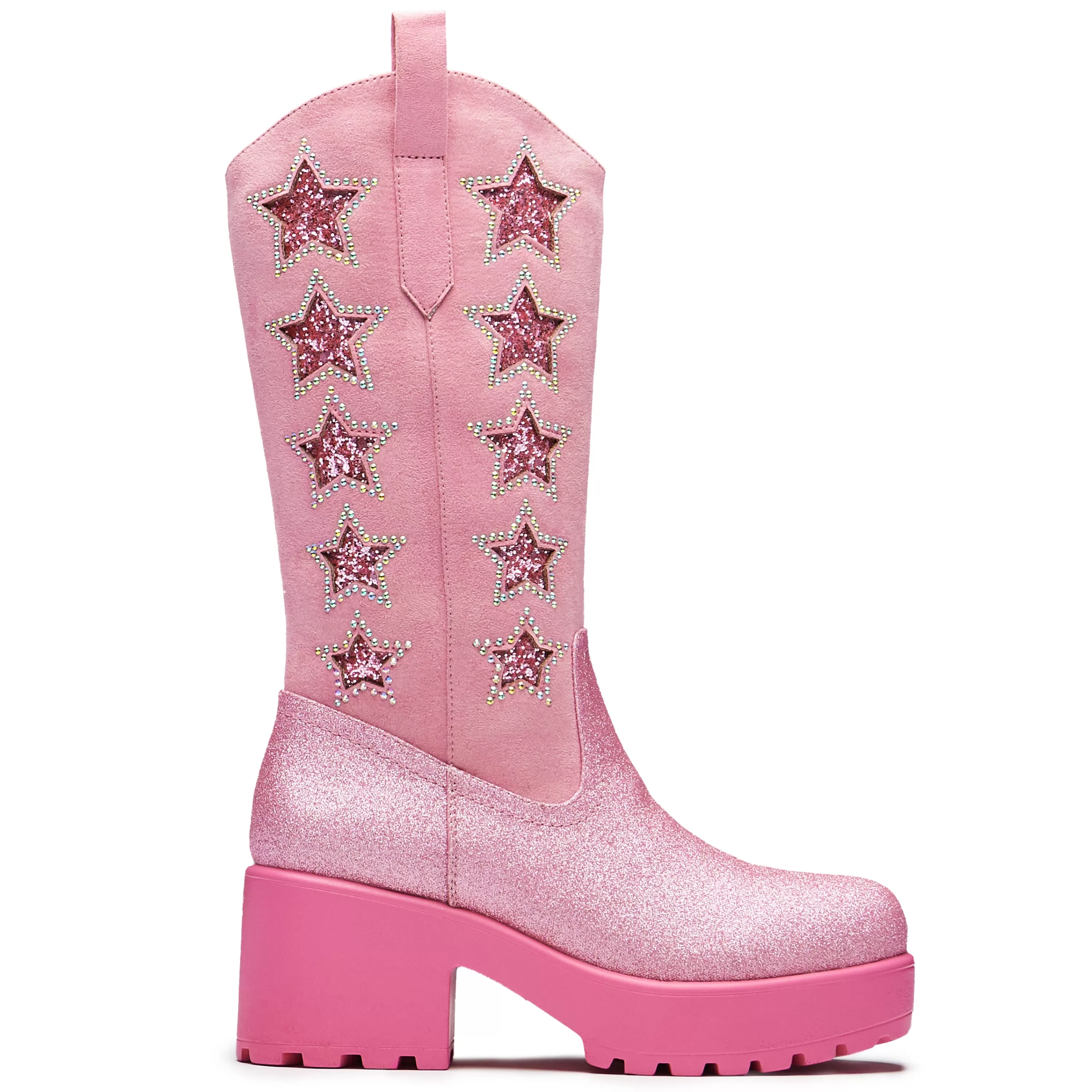 Platform Boots | Chunky Boots>KOI footwear Pastel Supernova Chunky Western Boots - Pink