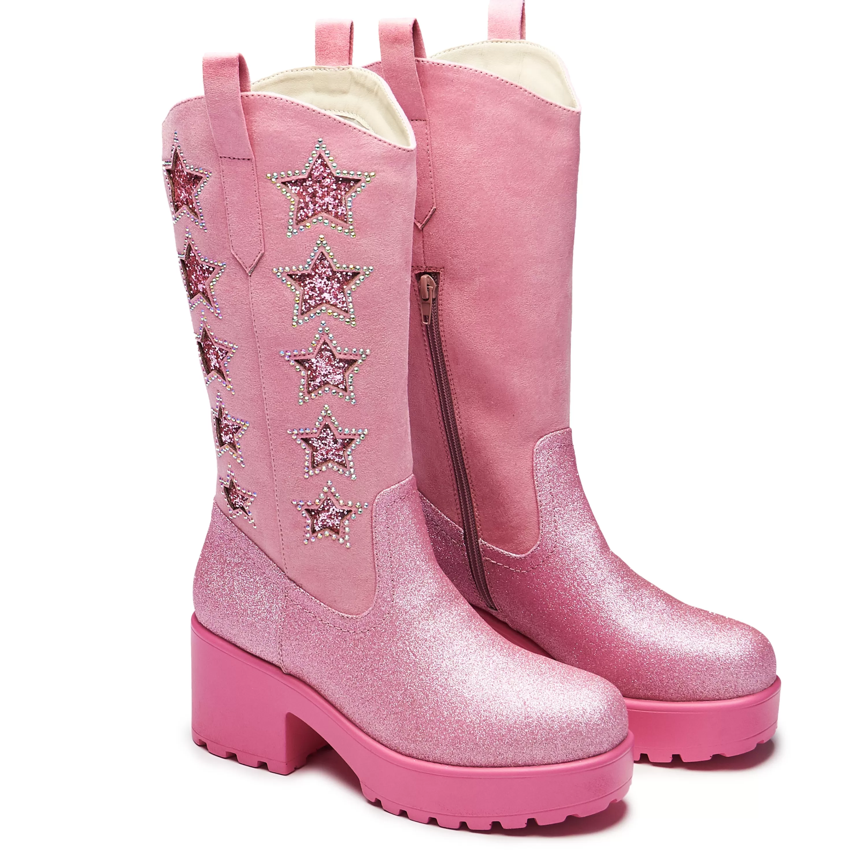 Platform Boots | Chunky Boots>KOI footwear Pastel Supernova Chunky Western Boots - Pink