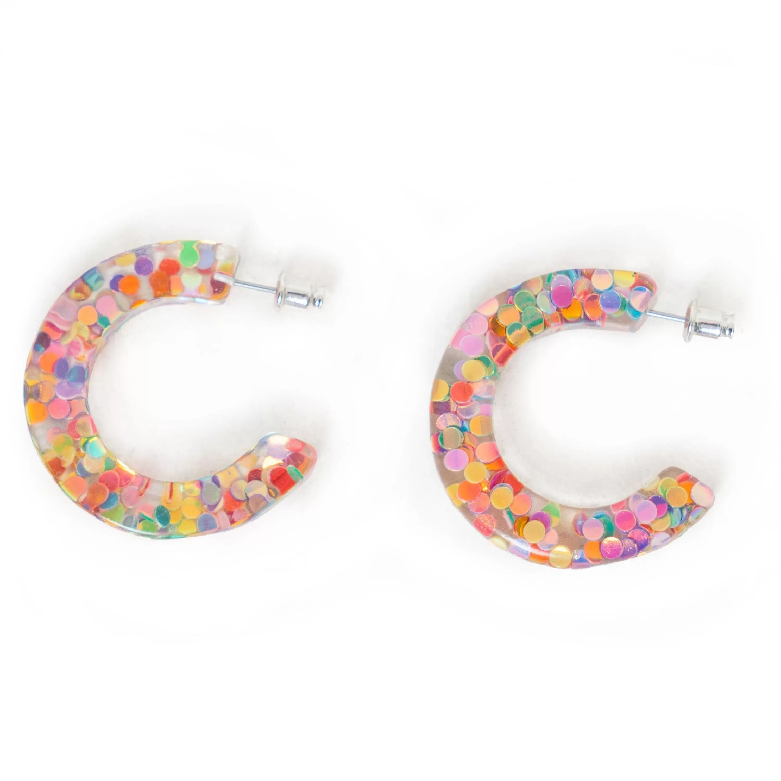 Kawaii Shoes | Earrings>KOI footwear Rainbow Glitter Chaser Hoop Earrings Multi