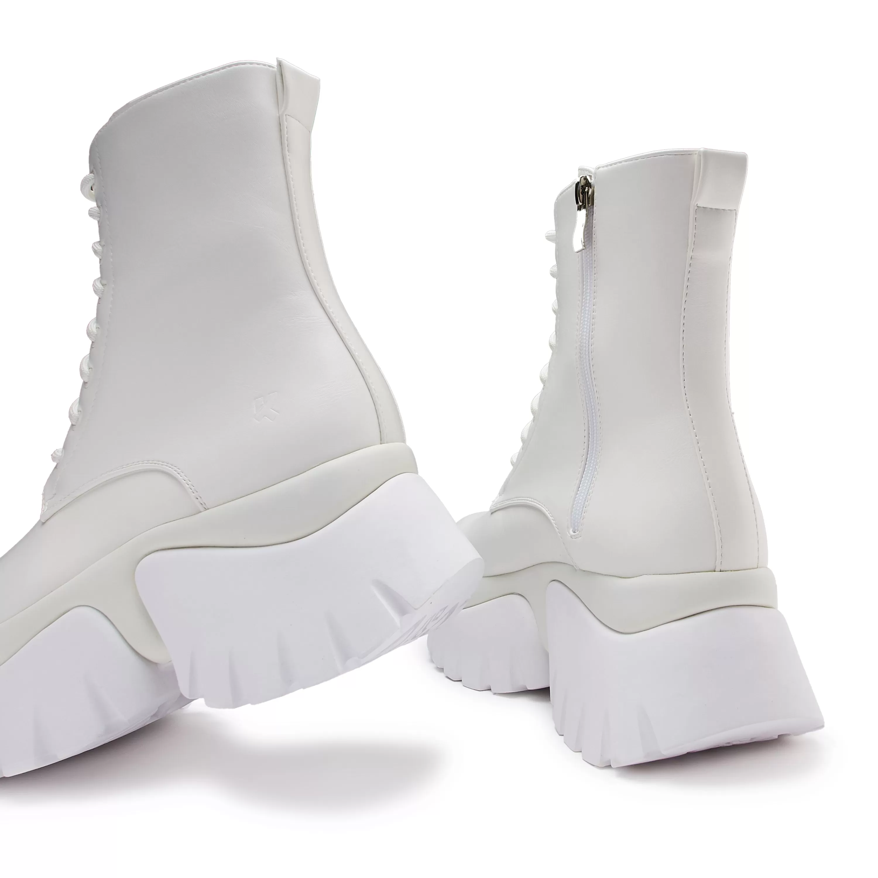 Ankle Boots | Platform Boots>KOI footwear Rancor Lace Up Monster Platform Boots - White
