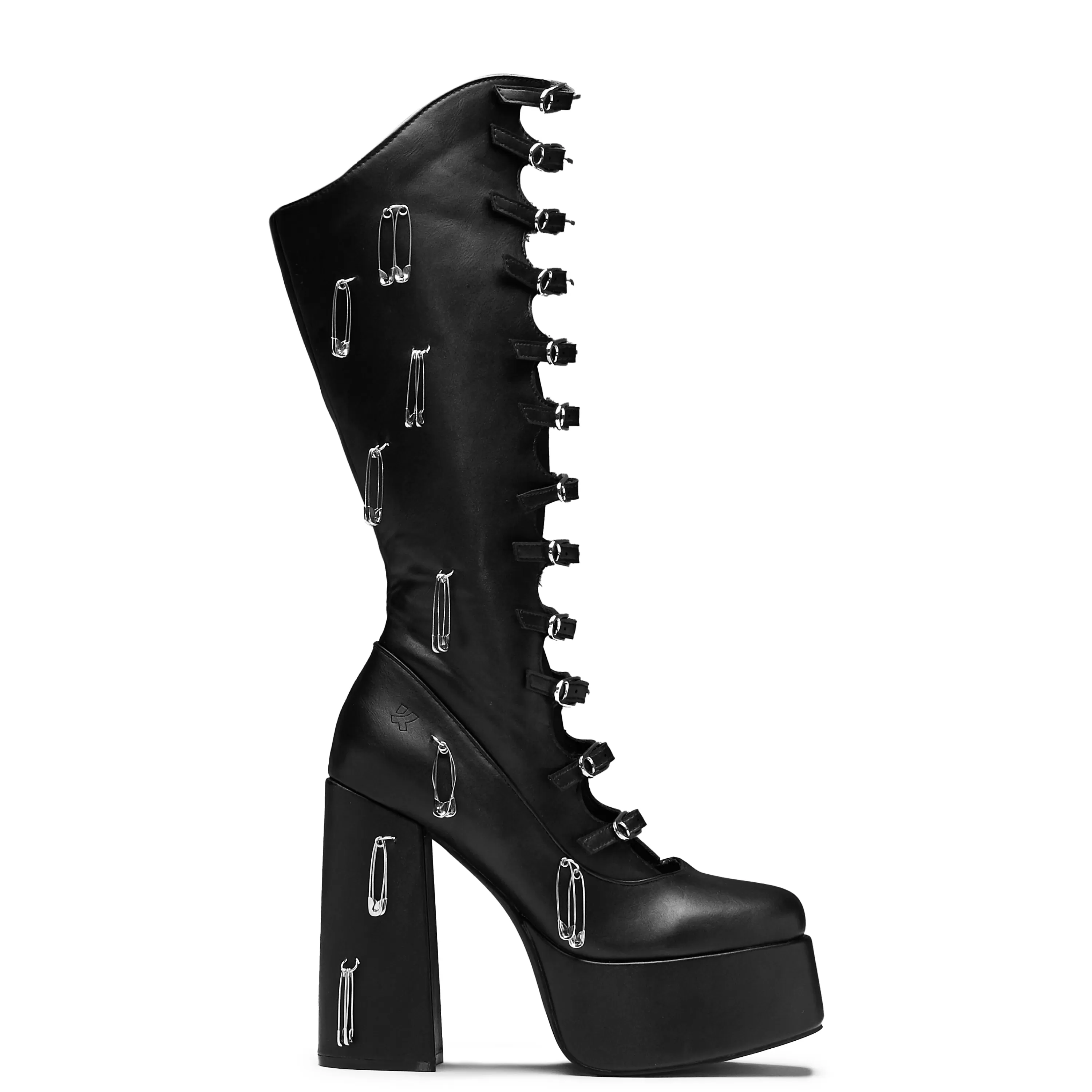 Heeled Boots | Heeled Boots>KOI footwear Renegade Safety Pin Tall Boots - Black