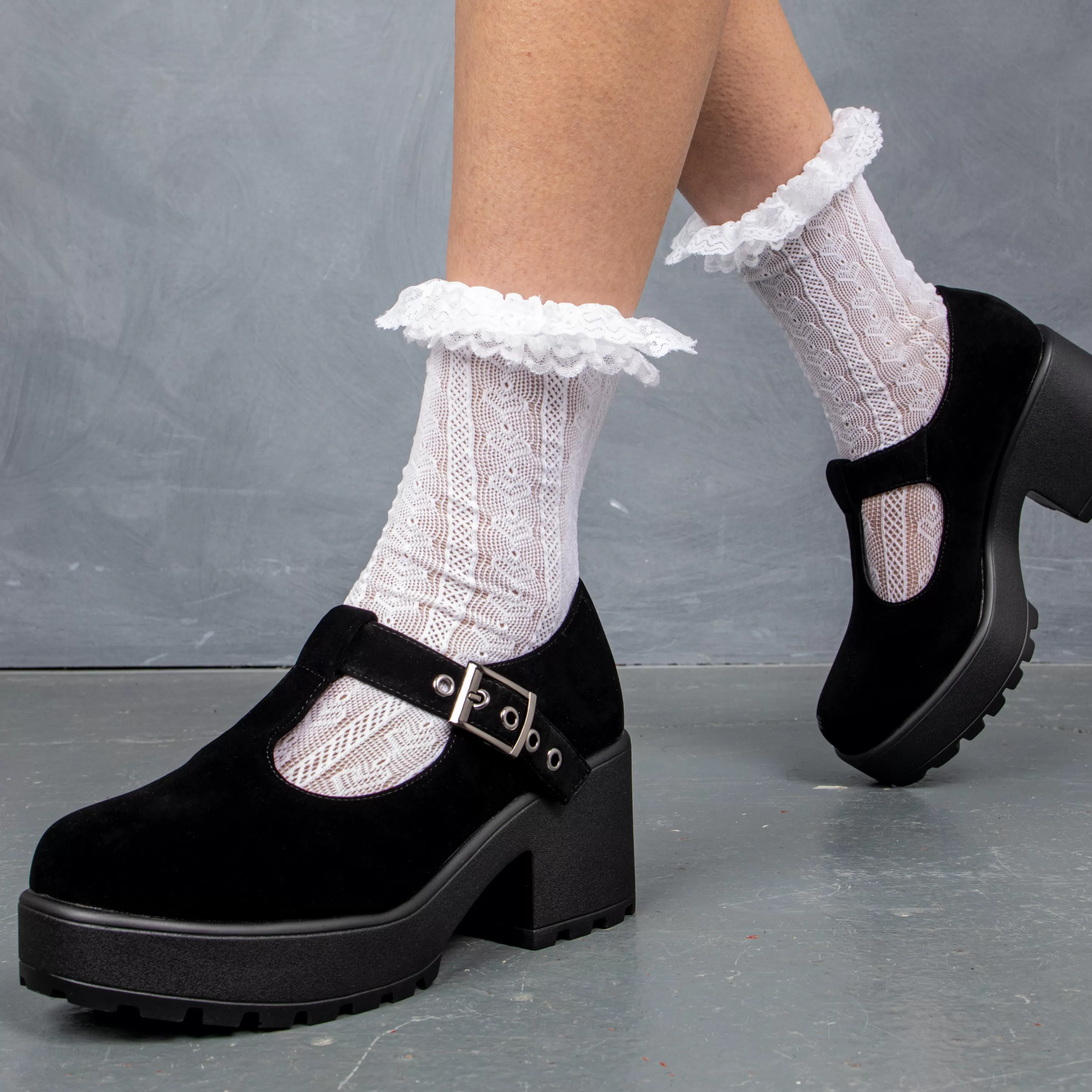 Heeled Mary Janes | Heeled Mary Janes>KOI footwear Sai Mary Jane Shoes 'Suede Edition' Black