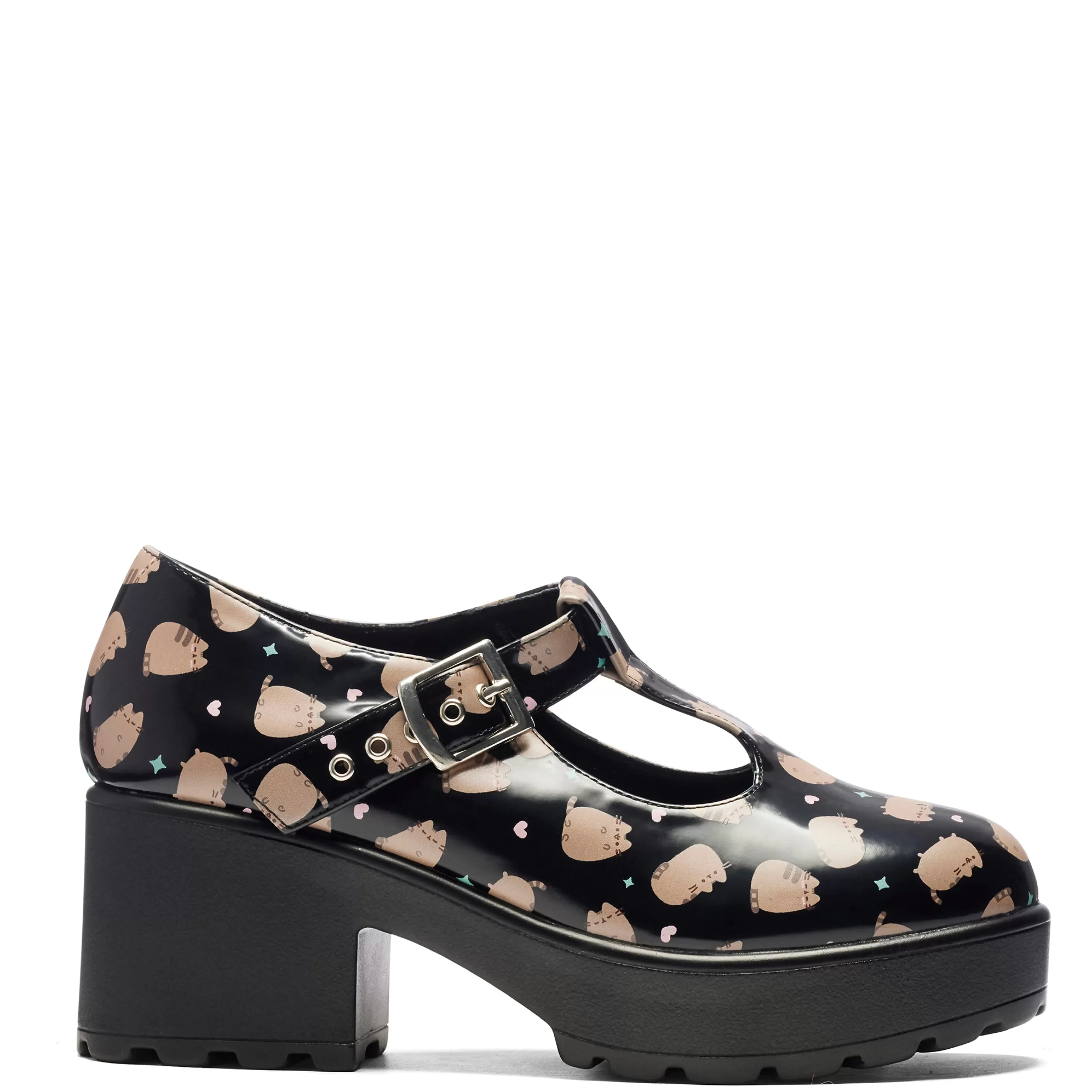 Printed Mary Janes | Kawaii Shoes>KOI footwear Sai Mary Janes 'Pusheen Edition' Black