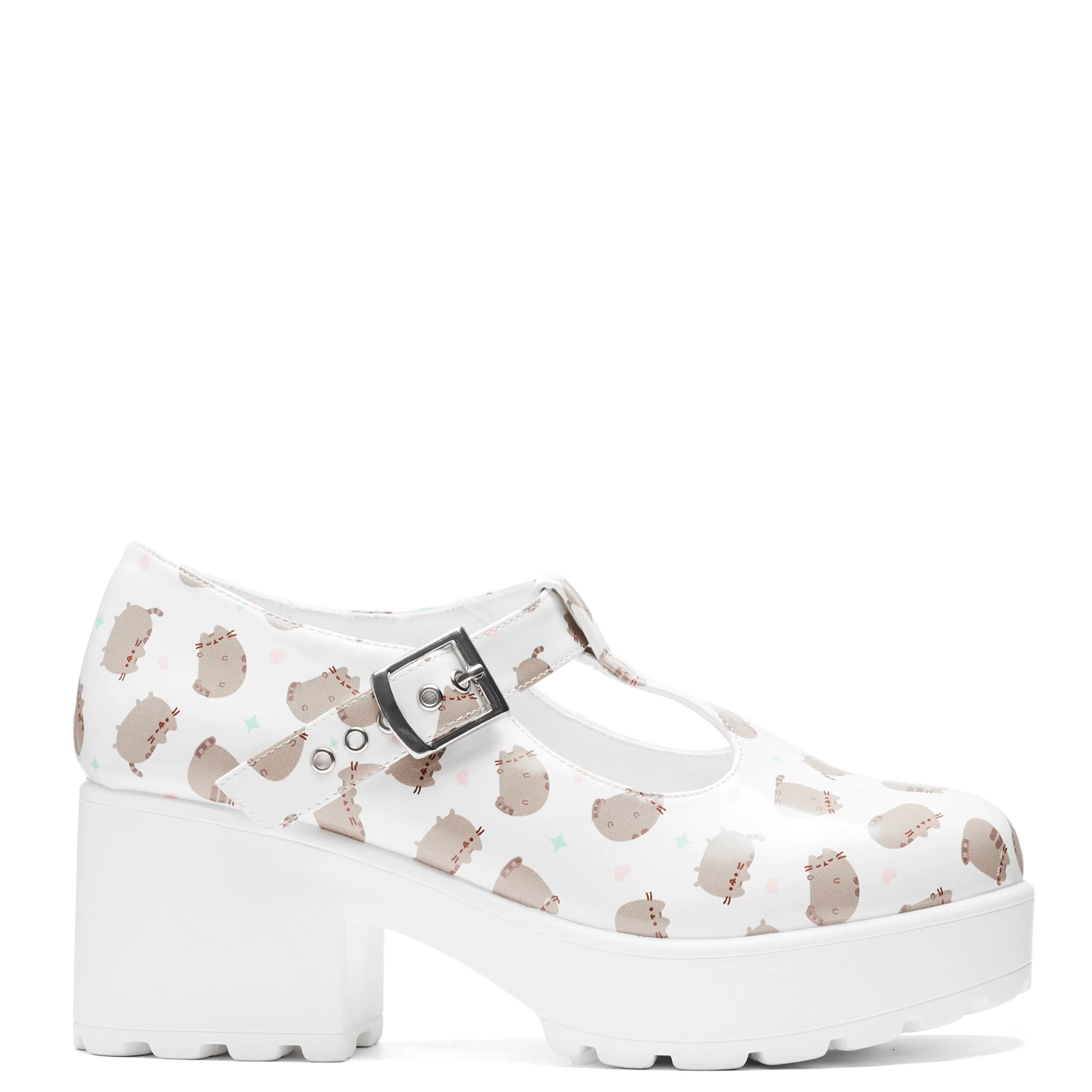 Printed Mary Janes | Kawaii Shoes>KOI footwear Sai Mary Janes 'Pusheen Edition' White