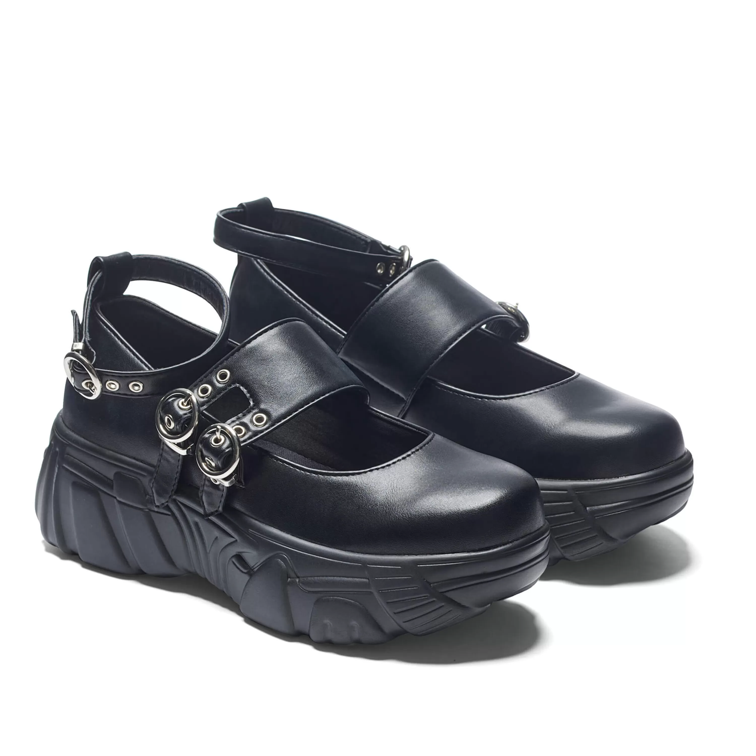 Flatform Shoes>KOI footwear Seraphon Mystic Buckle Chunky Shoes Black