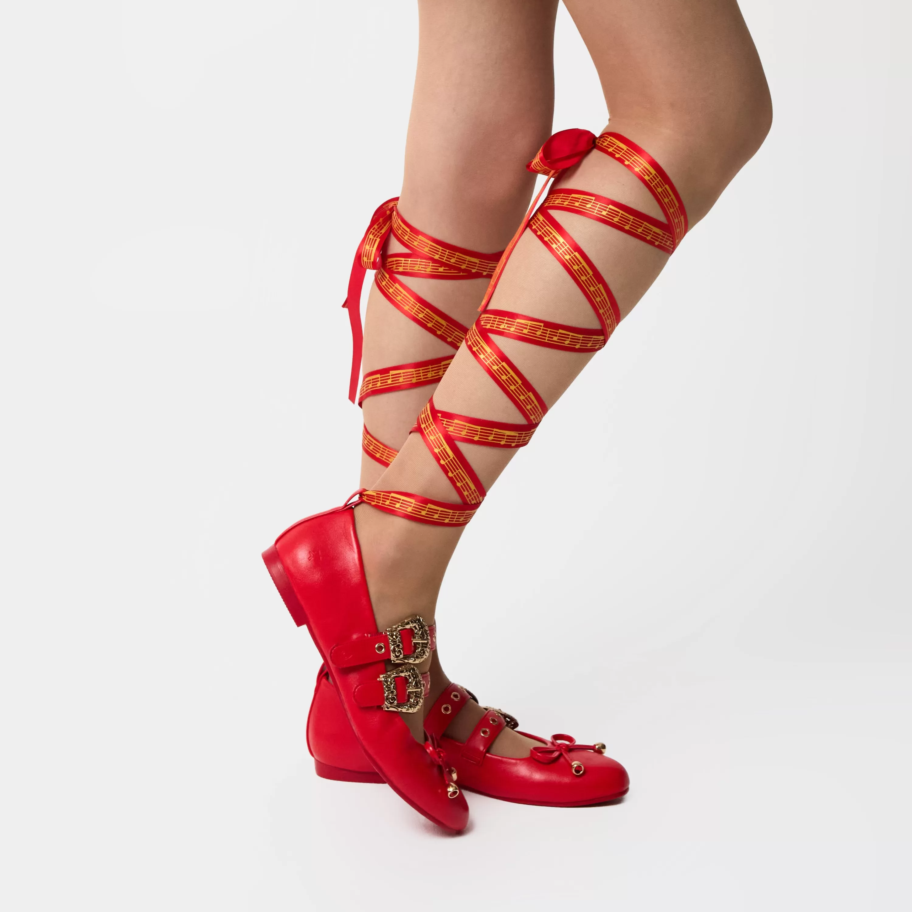 Strappy Platform Shoes>KOI footwear Song Of Rest Bard Flats - Red