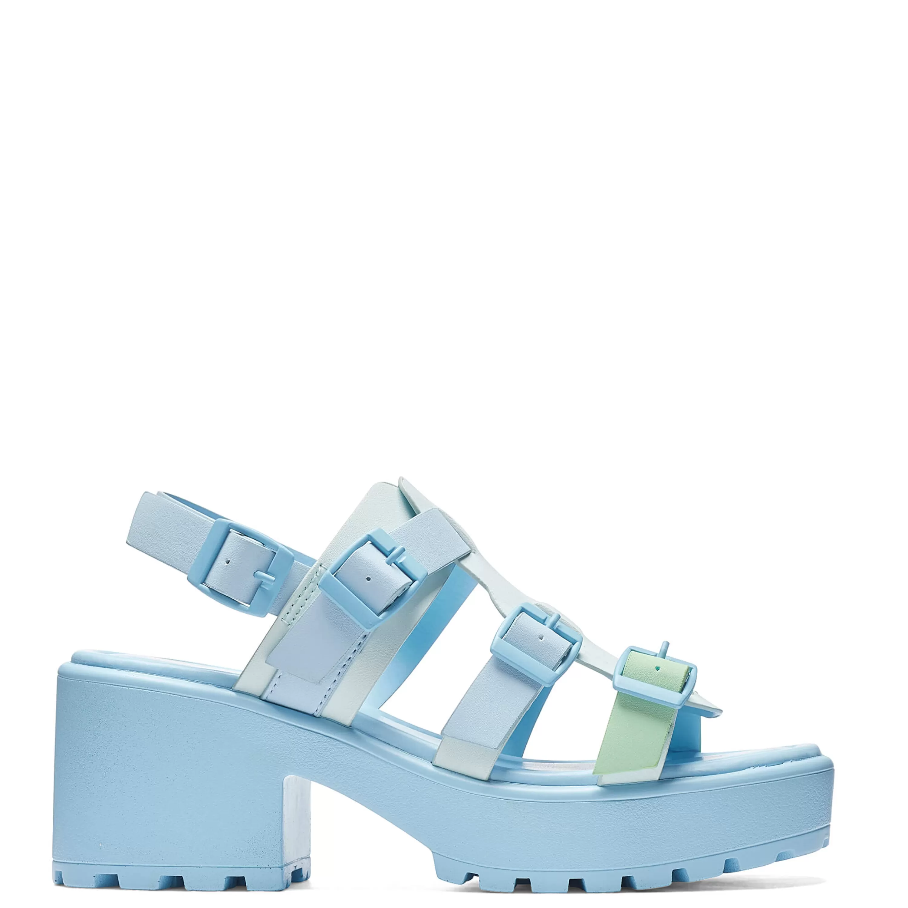 Kawaii Shoes | Strappy Platform Shoes>KOI footwear Sugar Season Chunky Buckle Sandals - Blue