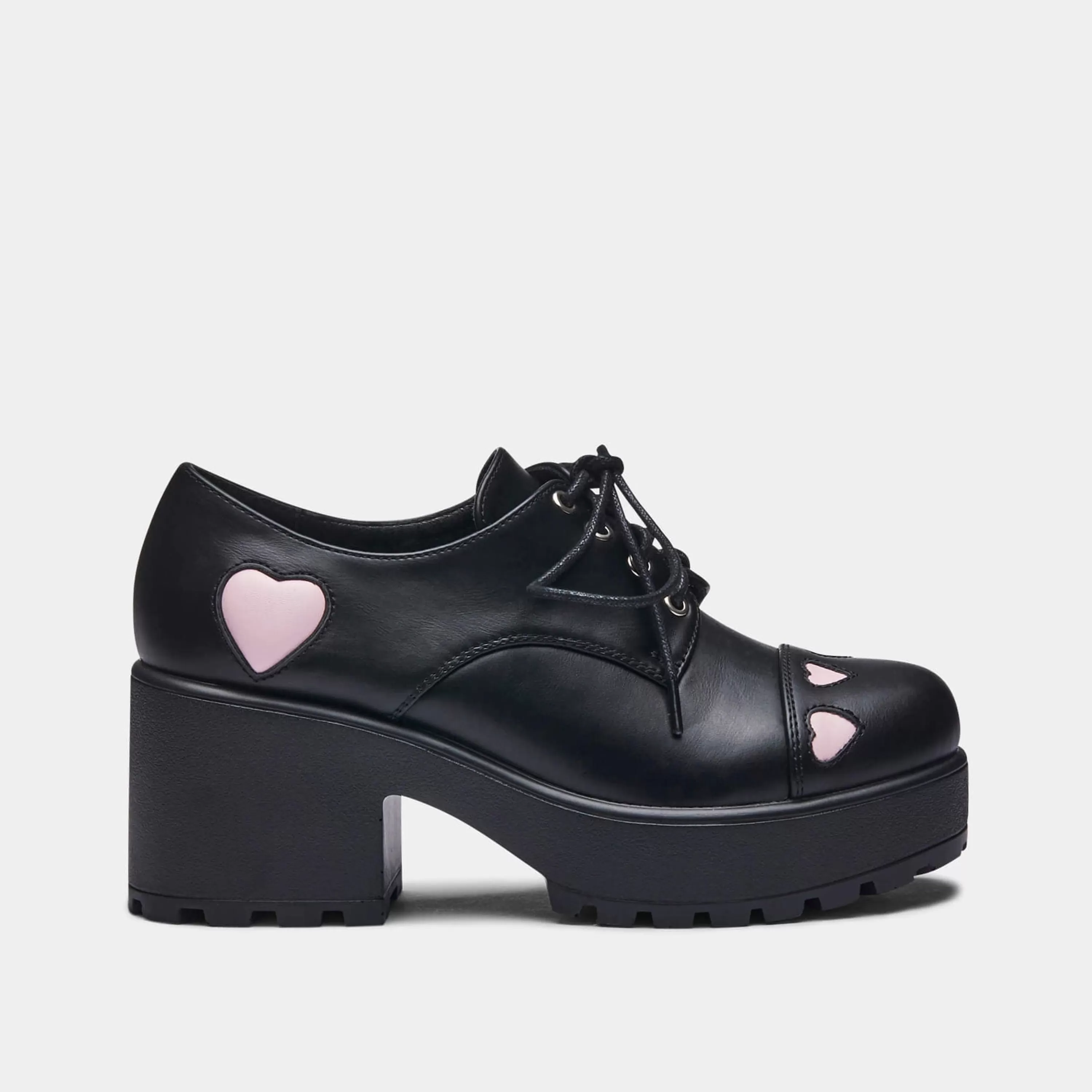 Chunky Platform Shoes | Kawaii Shoes>KOI footwear Tennin Heart Shoes Black