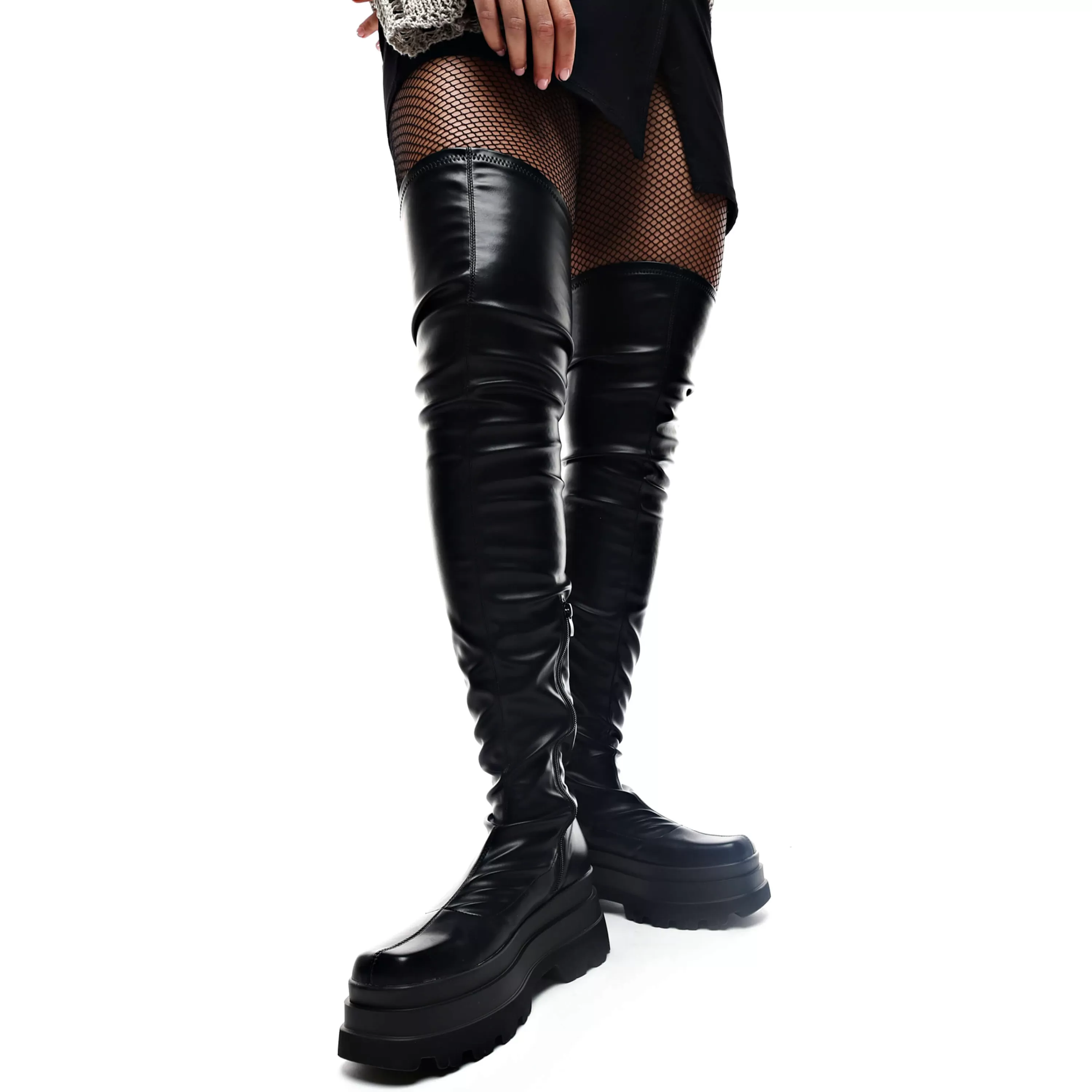 Platform Boots>KOI footwear The Elevation Plus Size Thigh High Boots Black