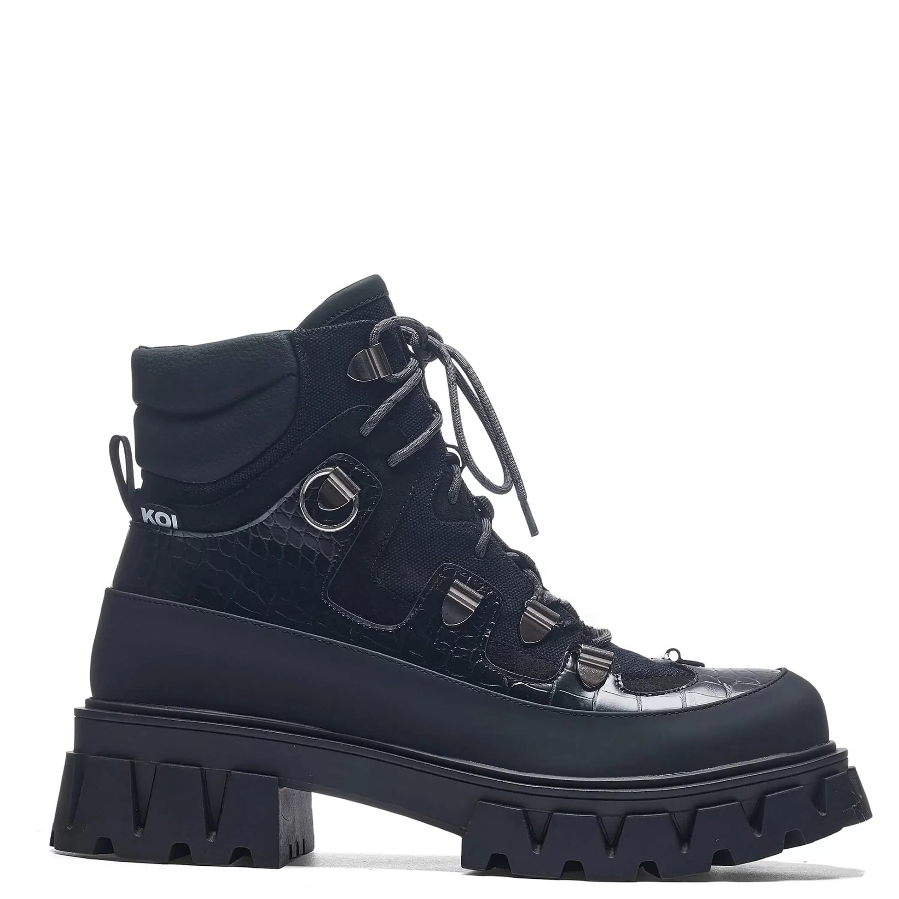 Ankle Boots>KOI footwear The Koi Reaper Men's Hiking Boots - Ebony Croc Black