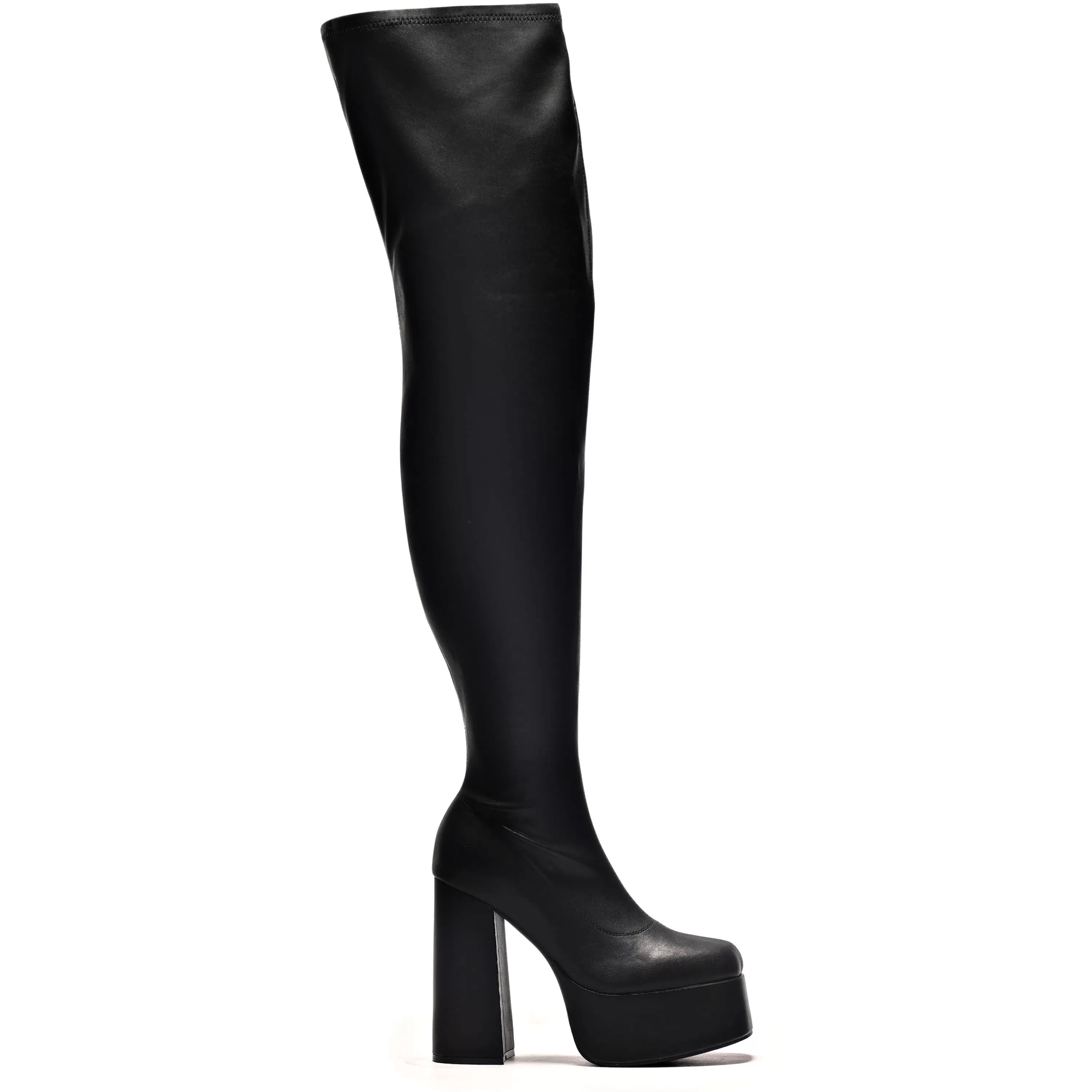 Heeled Boots | Heeled Boots>KOI footwear The Redemption Plus Size Thigh High Boots Black