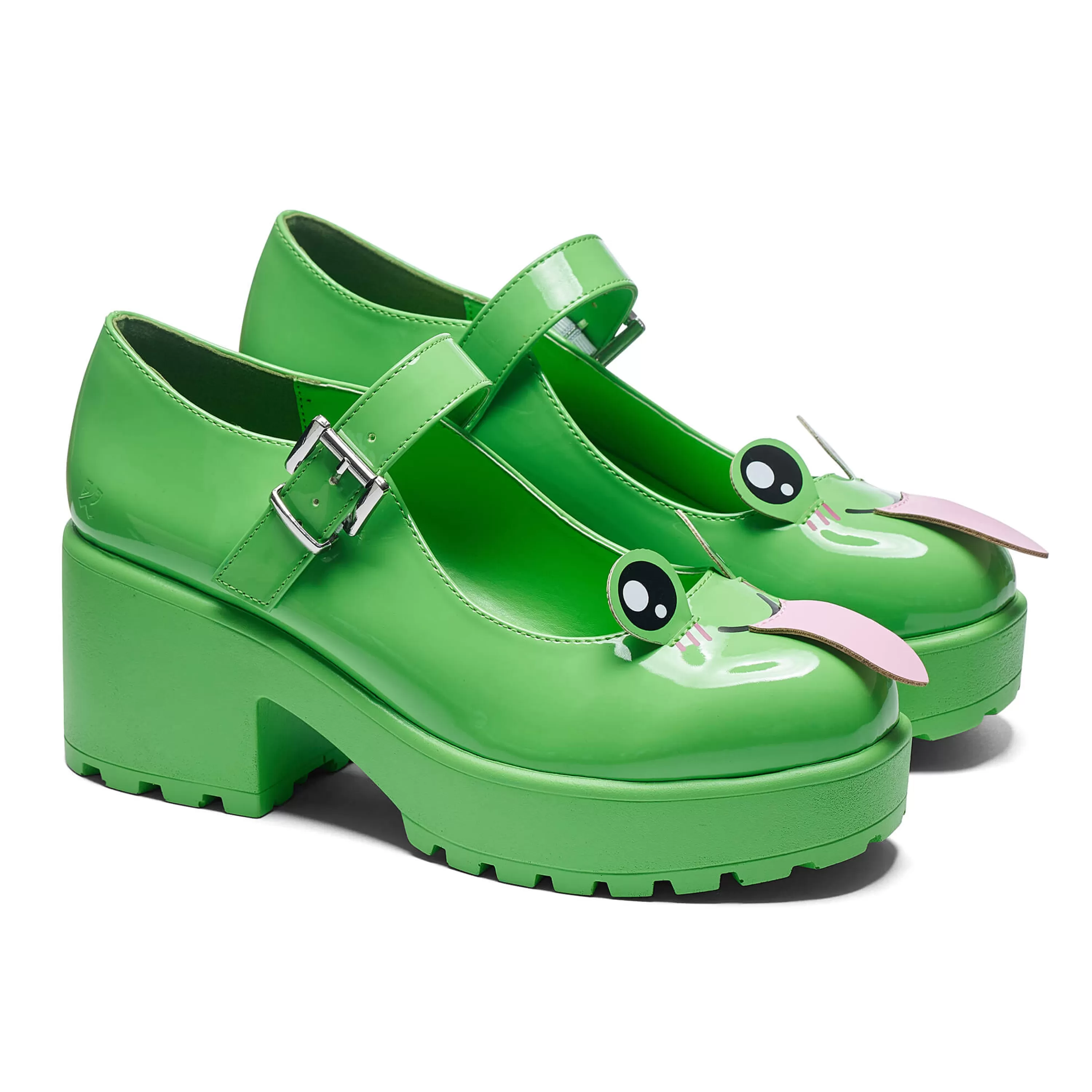 Heeled Mary Janes | Heeled Mary Janes>KOI footwear Tira Mary Jane Shoes ‘Cheeky Frog Edition’ Green