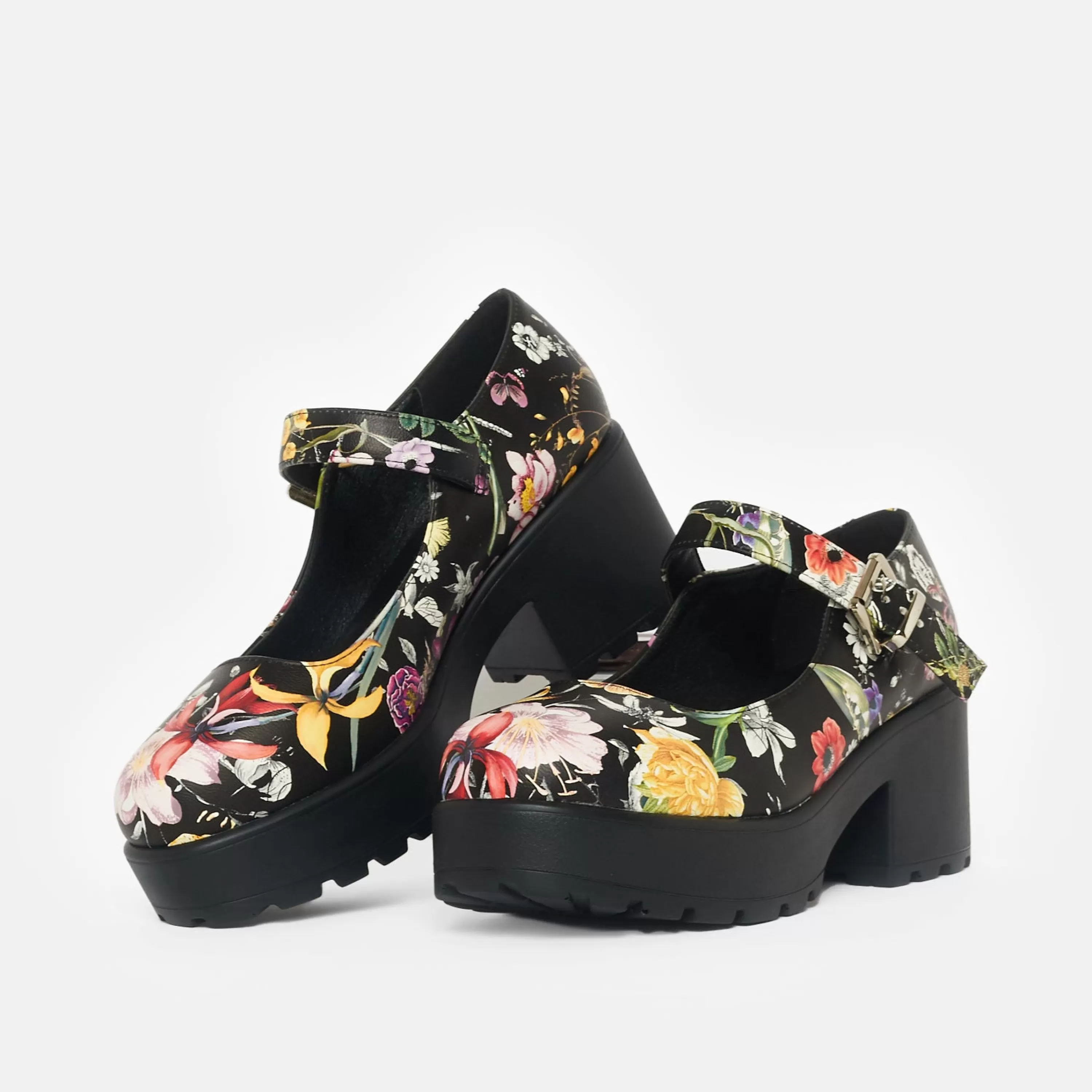 Heeled Mary Janes | Heeled Mary Janes>KOI footwear Tira Mary Jane Shoes 'Floral Edition' Black