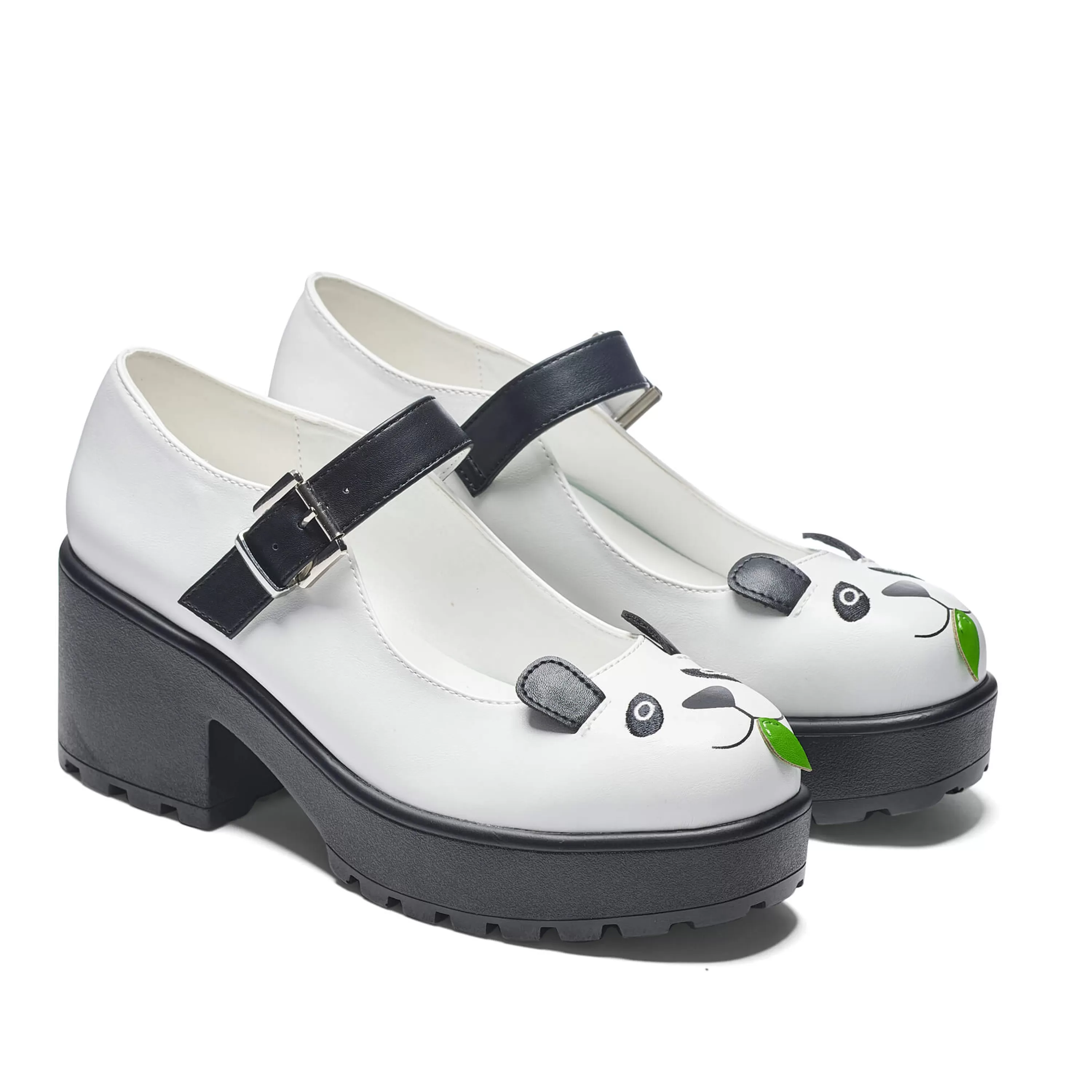 Heeled Mary Janes | Heeled Mary Janes>KOI footwear Tira Mary Jane Shoes 'Pondering Panda Edition' White