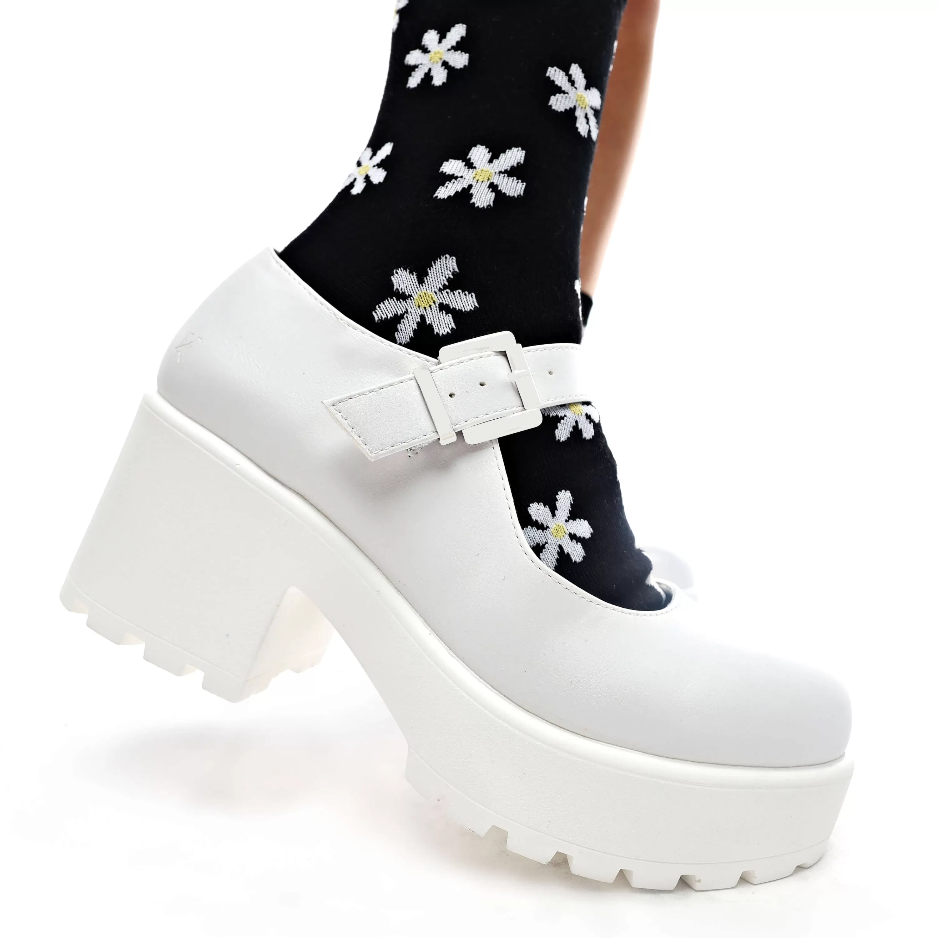 Heeled Mary Janes | Heeled Mary Janes>KOI footwear Tira Mary Jane Shoes ' Washout Edition' White