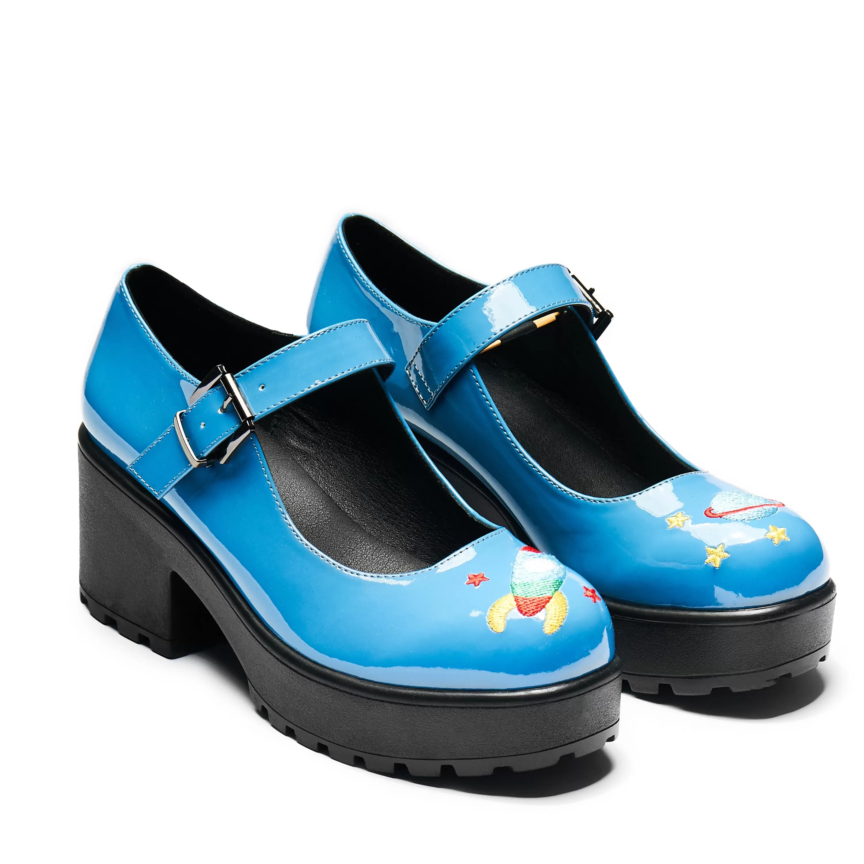 Printed Mary Janes>KOI footwear Tira Mary Janes ' Space Mission Edition' Blue