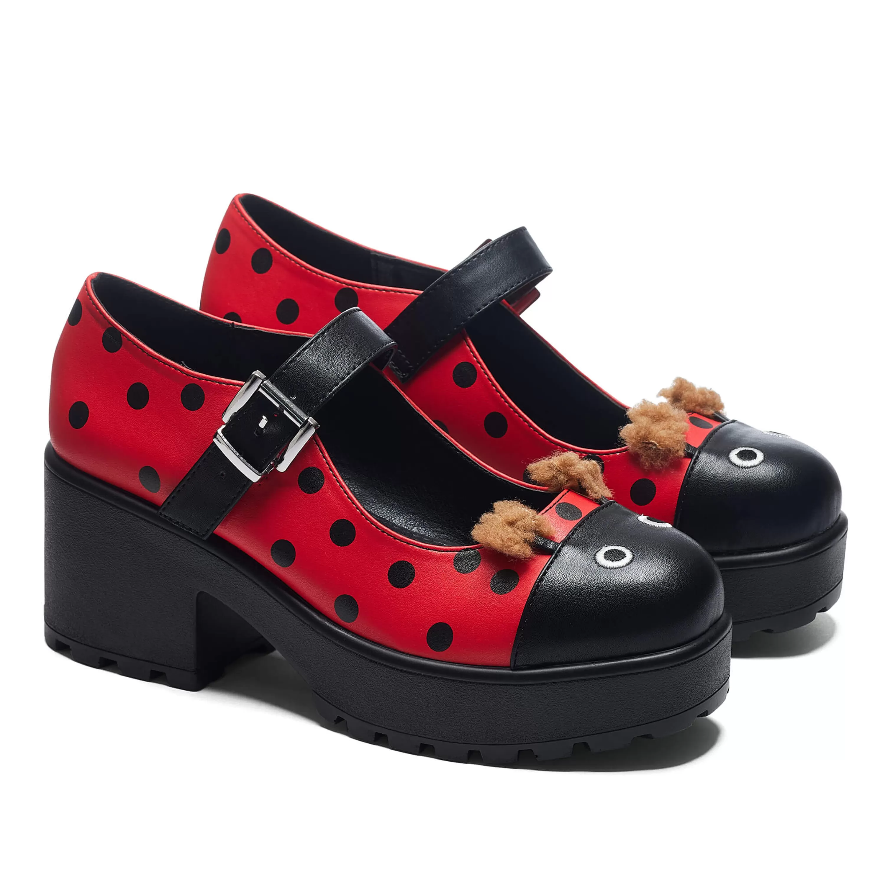 Black Mary Janes | Colourful Mary Janes>KOI footwear Tira Mary Janes 'Lucky Ladybird Edition' Red