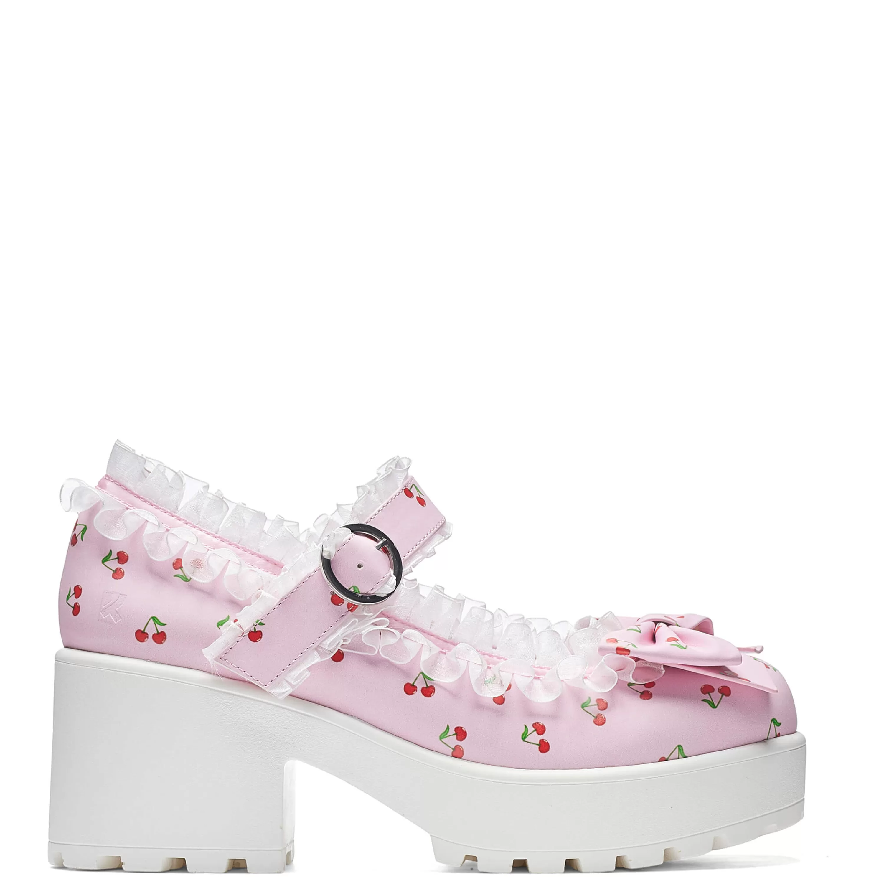 Printed Mary Janes | Kawaii Shoes>KOI footwear Tira Mary Janes Shoes ' Cherry Bakewell Edition' Pink