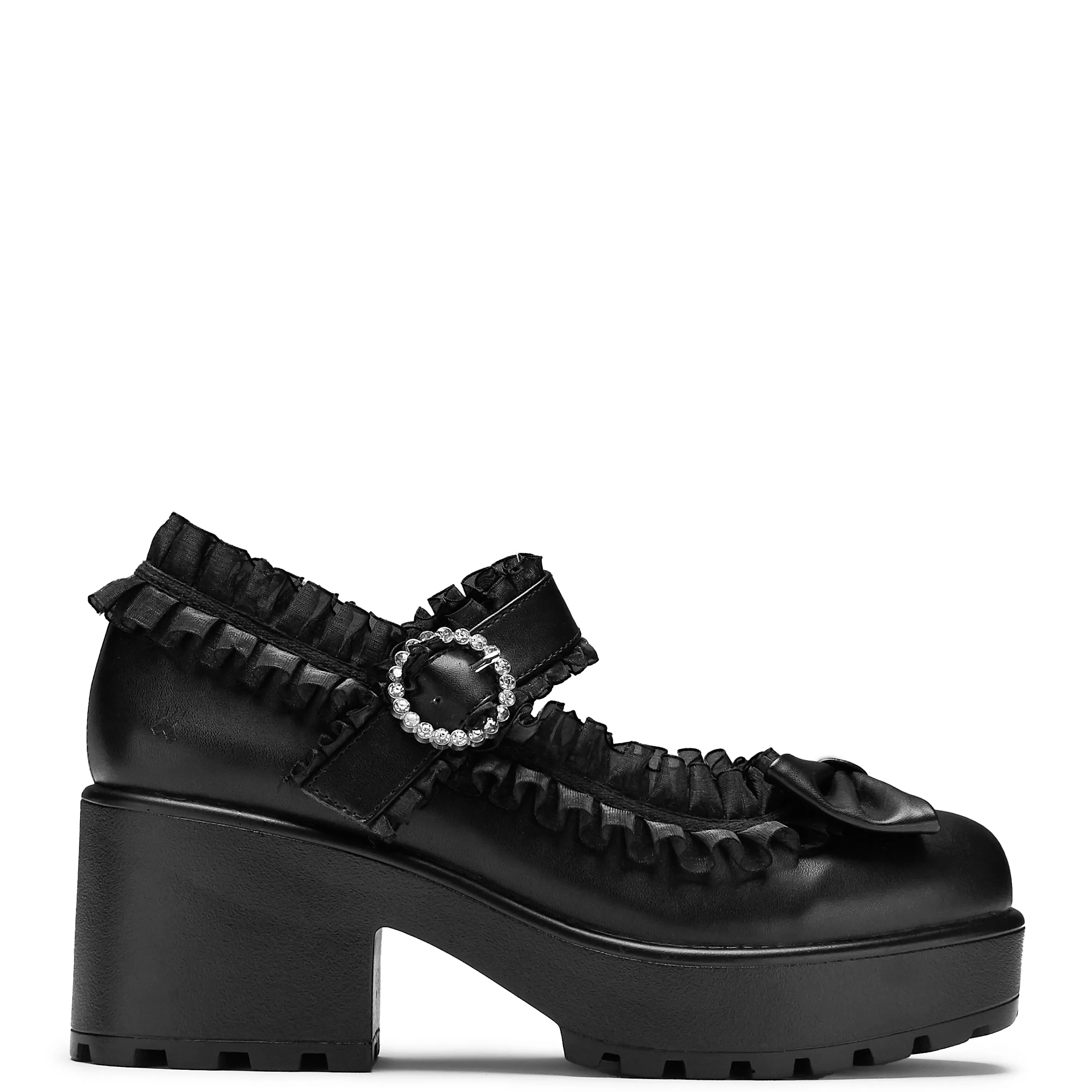 Heeled Mary Janes | Heeled Mary Janes>KOI footwear Tira Ruffle Mary Janes ‘ Dark Delights Edition’ Black